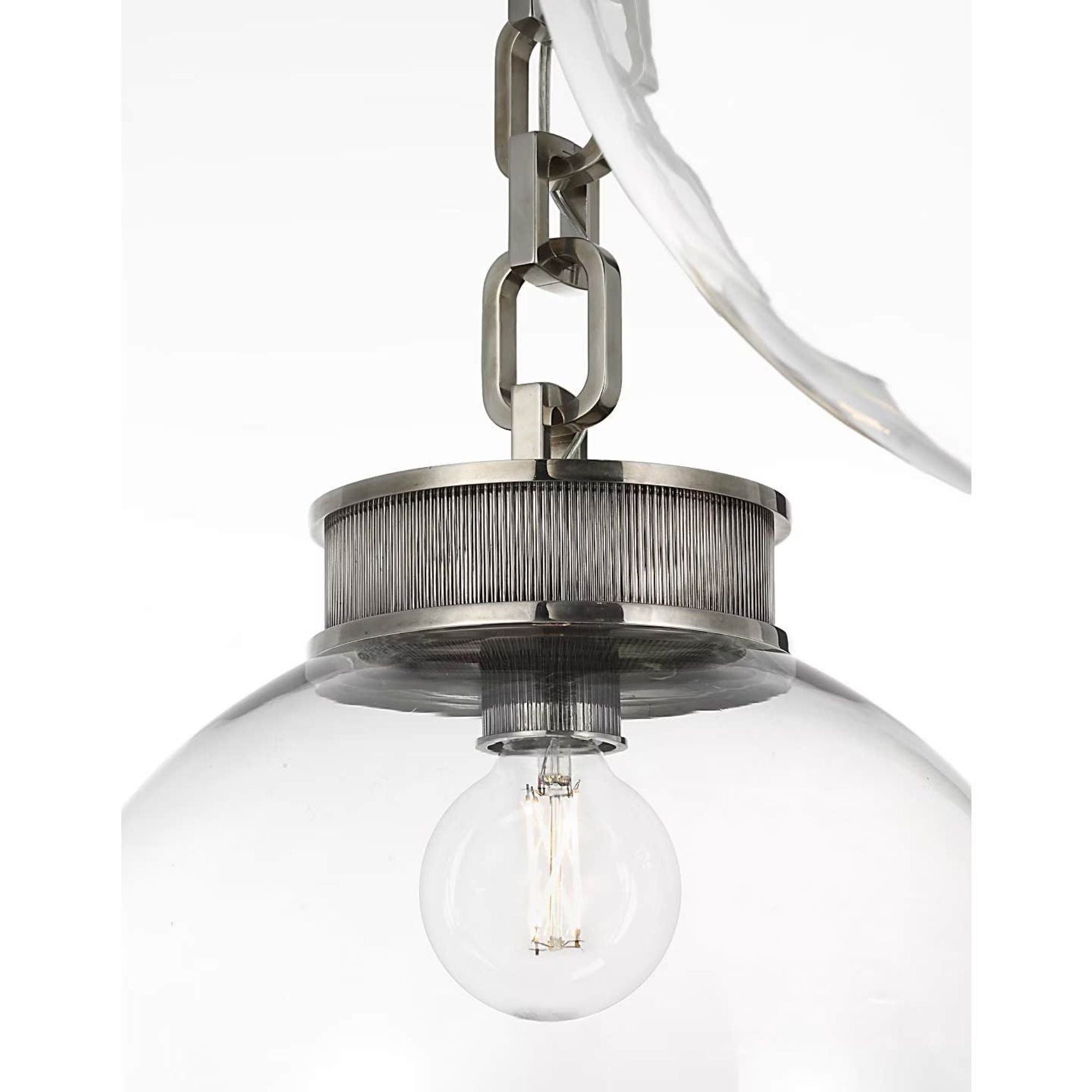 Marie Flanigan Bellamy 2 Light Statement Chain 16" Globe Chandelier in Pewter with Clear Glass W41"