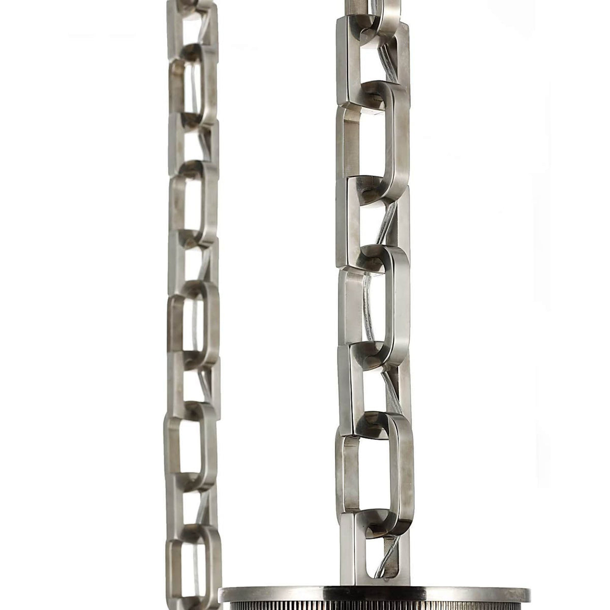 Marie Flanigan Bellamy 2 Light Statement Chain 16" Globe Chandelier in Pewter with Clear Glass W41"