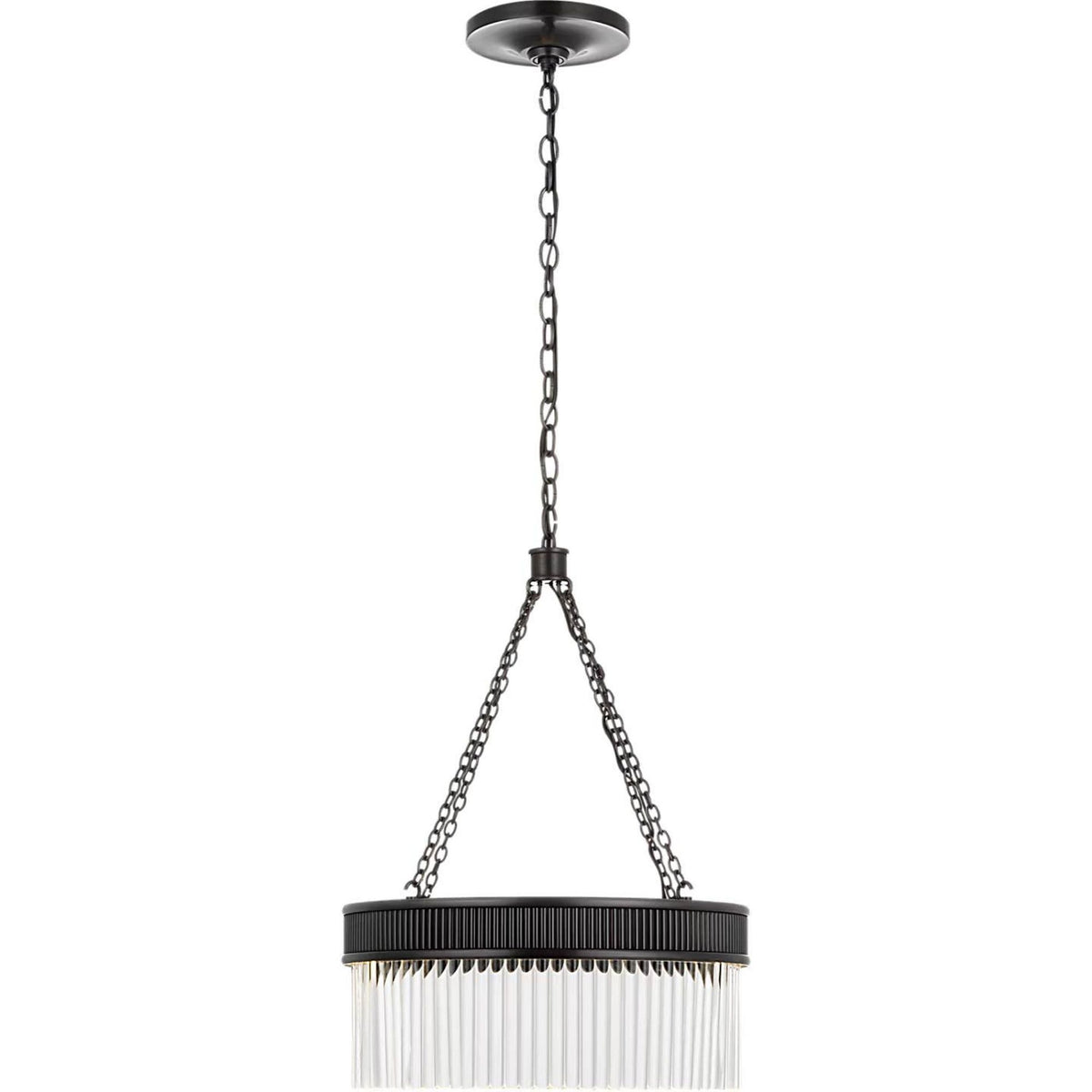 Marie Flanigan Menil Medium Chandelier in Bronze with Crystal Rods W15.25" x H20.5"