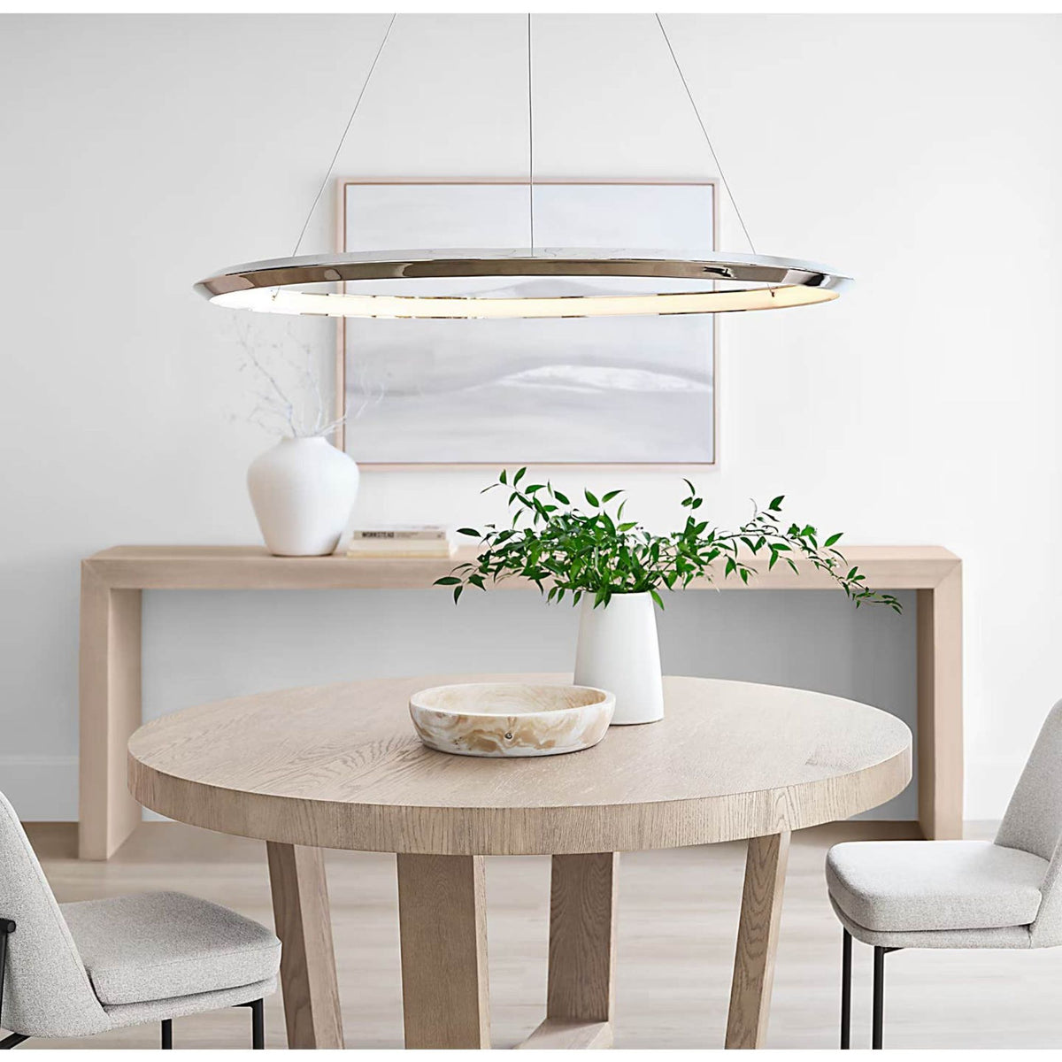 Peter Bristol Encircle 48" Ring Chandelier in Polished Nickel W48"
