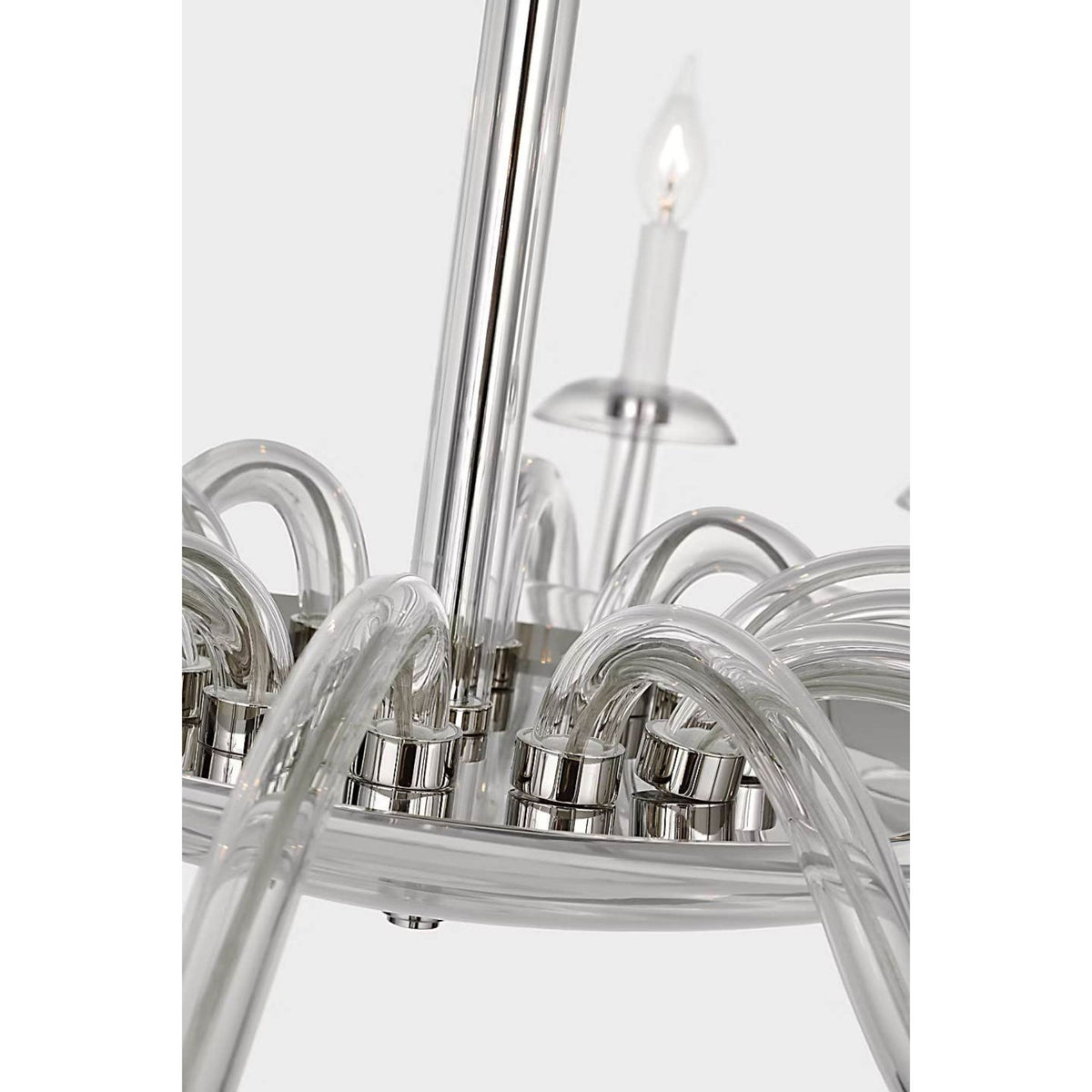 Paloma Contreras Brigitte Grande Chandelier in Clear Glass and Polished Nickel W50" x H23.25"