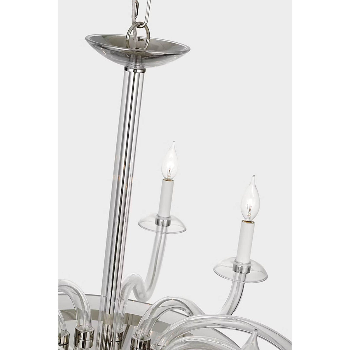 Paloma Contreras Brigitte Grande Chandelier in Clear Glass and Polished Nickel W50" x H23.25"