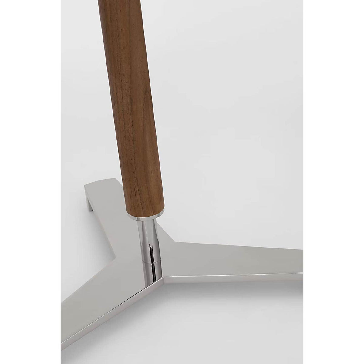 Ray Booth Amaya 20" Table Lamp in Polished Nickel and Walnut with Linen Shade W13.75" x H20"