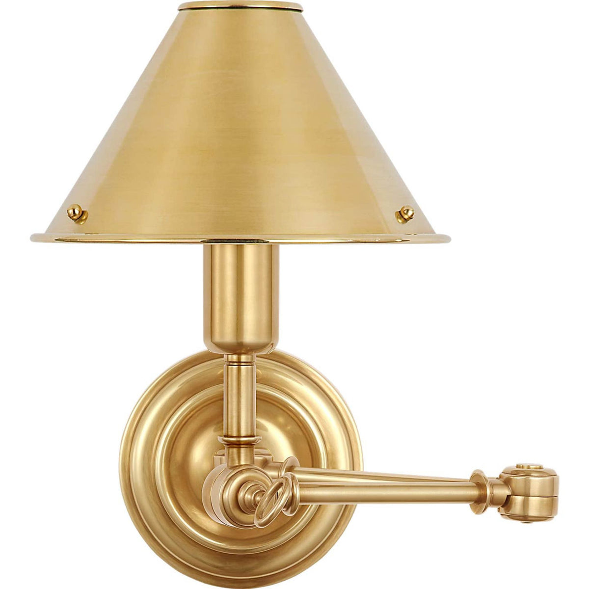 Ralph Lauren Anette Swing Arm Sconce in Natural Brass W6.75" x H10.25" x E6.75" - 17.5"