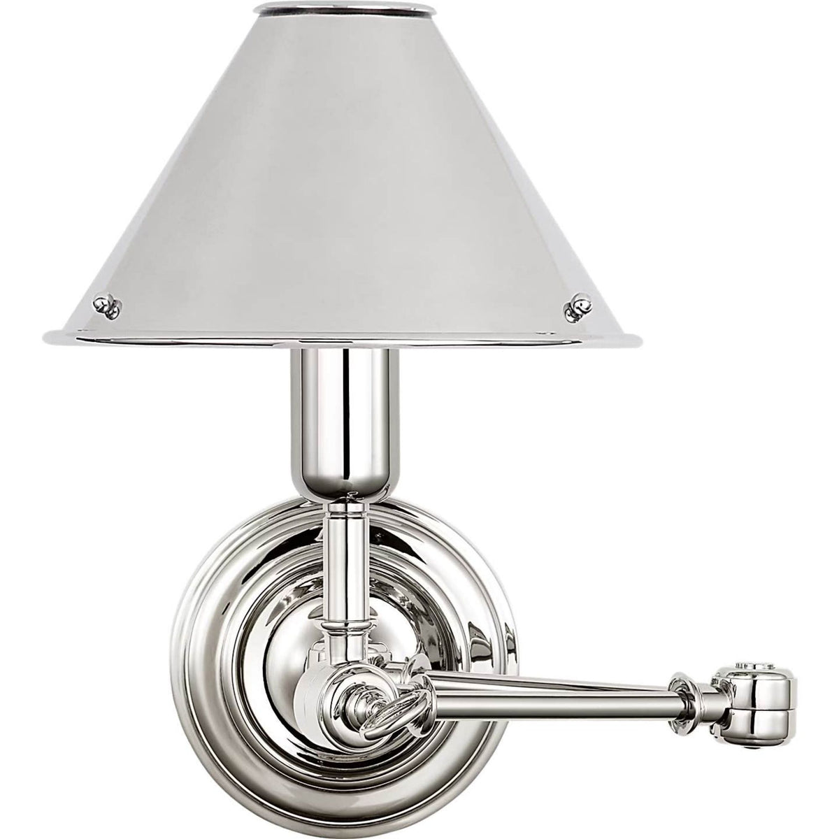 Ralph Lauren Anette Swing Arm Sconce in Polished Nickel W6.75" x H10.25" x E6.75" - 17.5"