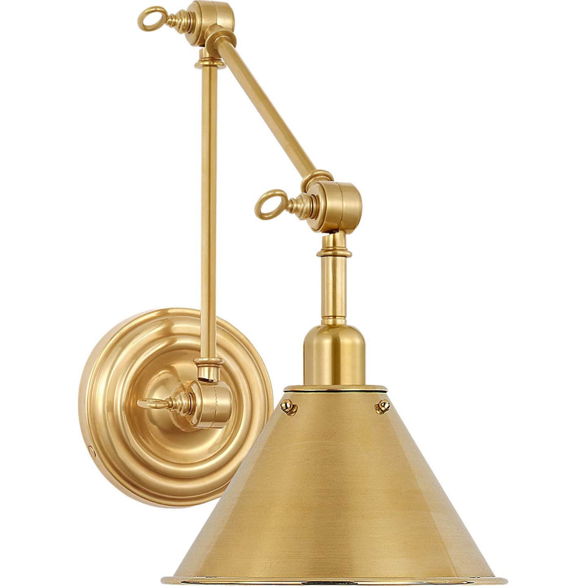 Ralph Lauren Anette Library Light in Natural Brass W6.75" x H12" - 16.5" x E15" - 18.25"