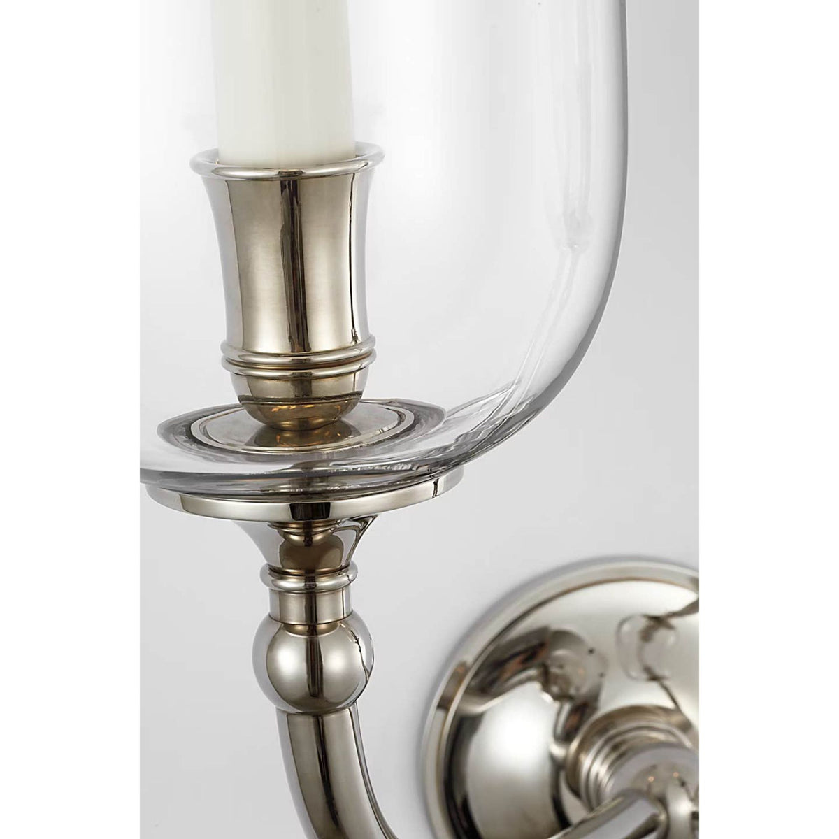 Ralph Lauren Embers 20" Double Hurricane Sconce in Butler's Silver with Clear Glass W17.25" x H20.25" x E11.25"
