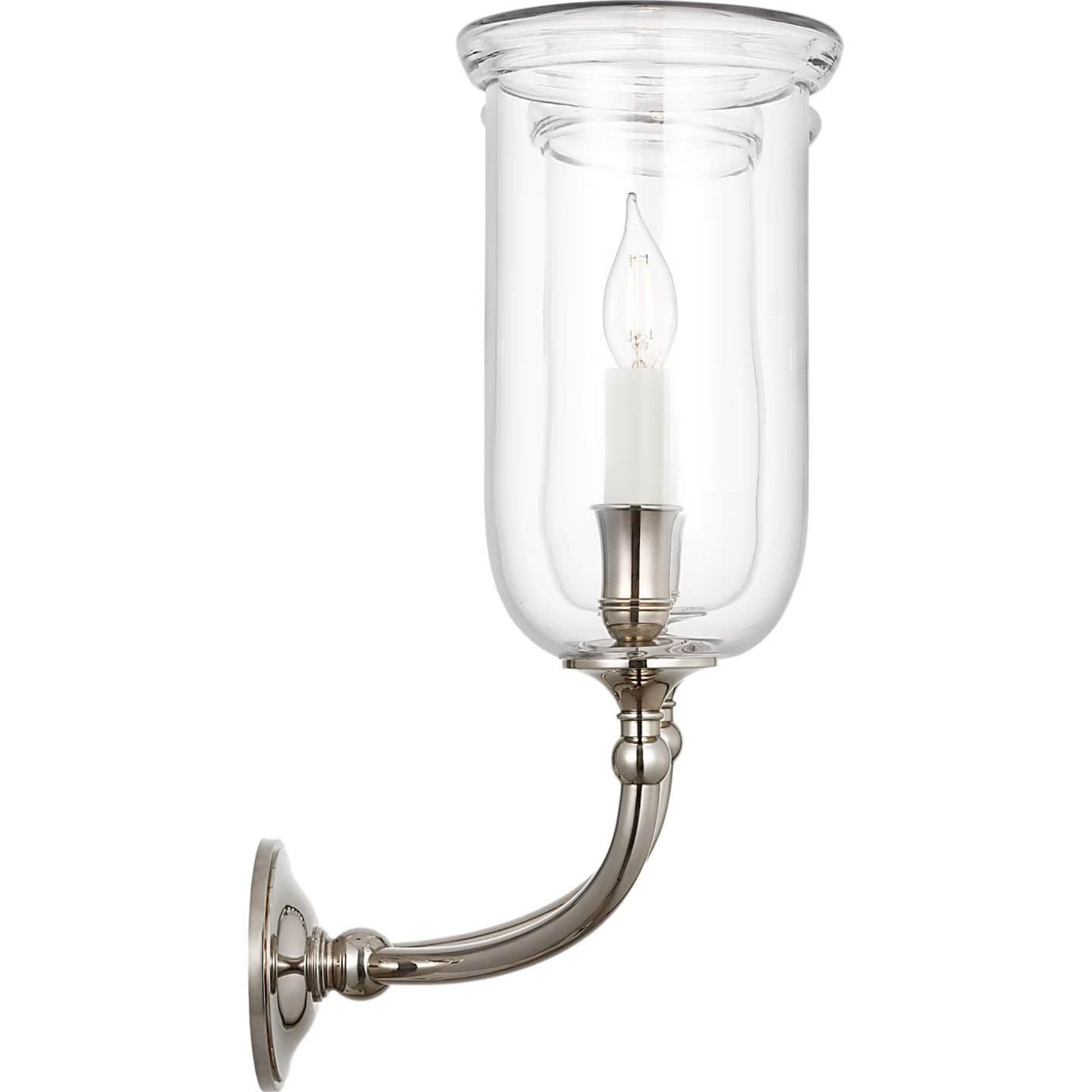 Ralph Lauren Embers 20" Double Hurricane Sconce in Butler's Silver with Clear Glass W17.25" x H20.25" x E11.25"