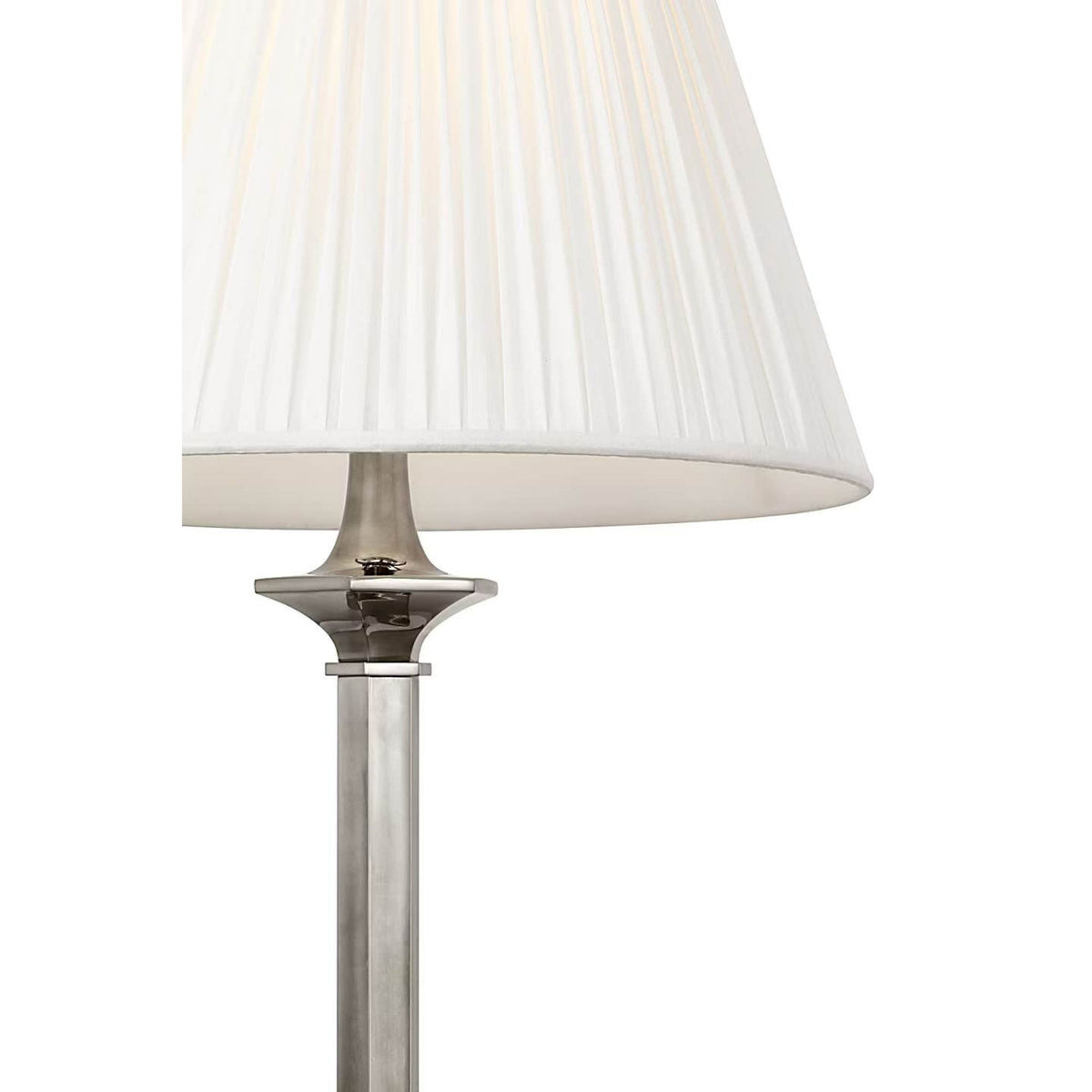 Ralph Lauren Irving 27" Table Lamp in Butler's Silver with Silk Pleated Shade W14" x H26.75"