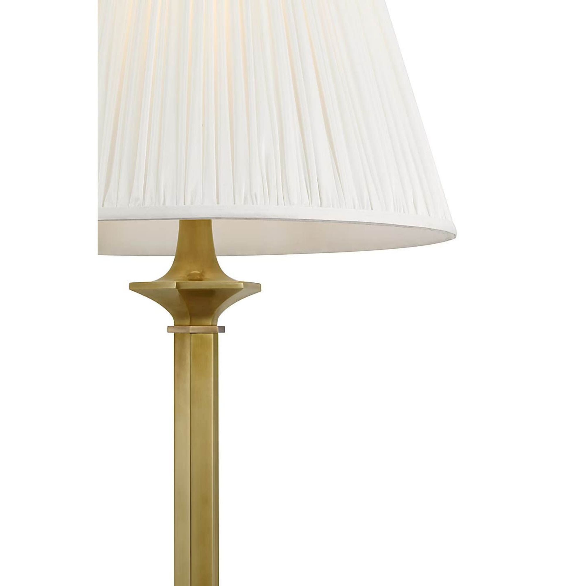Ralph Lauren Irving 27" Table Lamp in Natural Brass with Silk Pleated Shade W14" x H26.75"