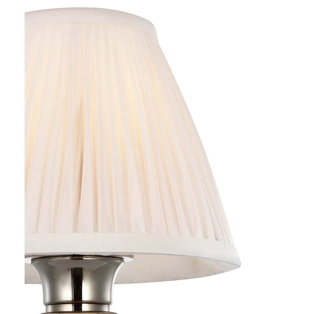 Ralph Lauren Thatcher 12" Cordless Accent Lamp in Butler's Silver with Silk Pleated Shade W6.5" x H11.5"