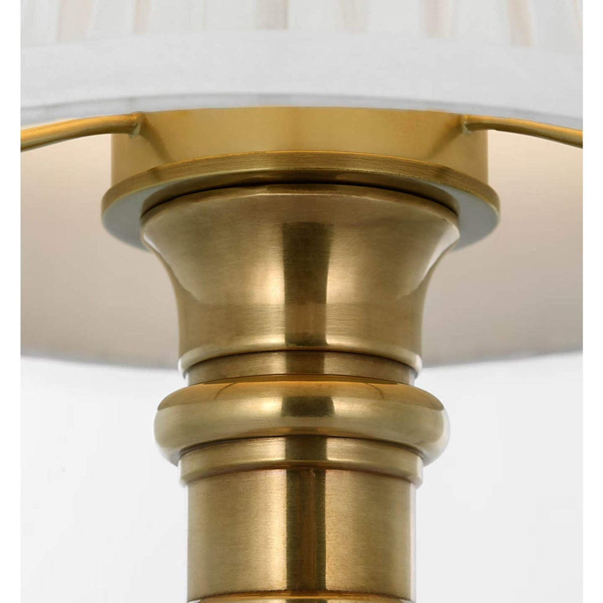 Ralph Lauren Thatcher 12" Cordless Accent Lamp in Natural Brass with Silk Pleated Shade W6.5" x H11.5"