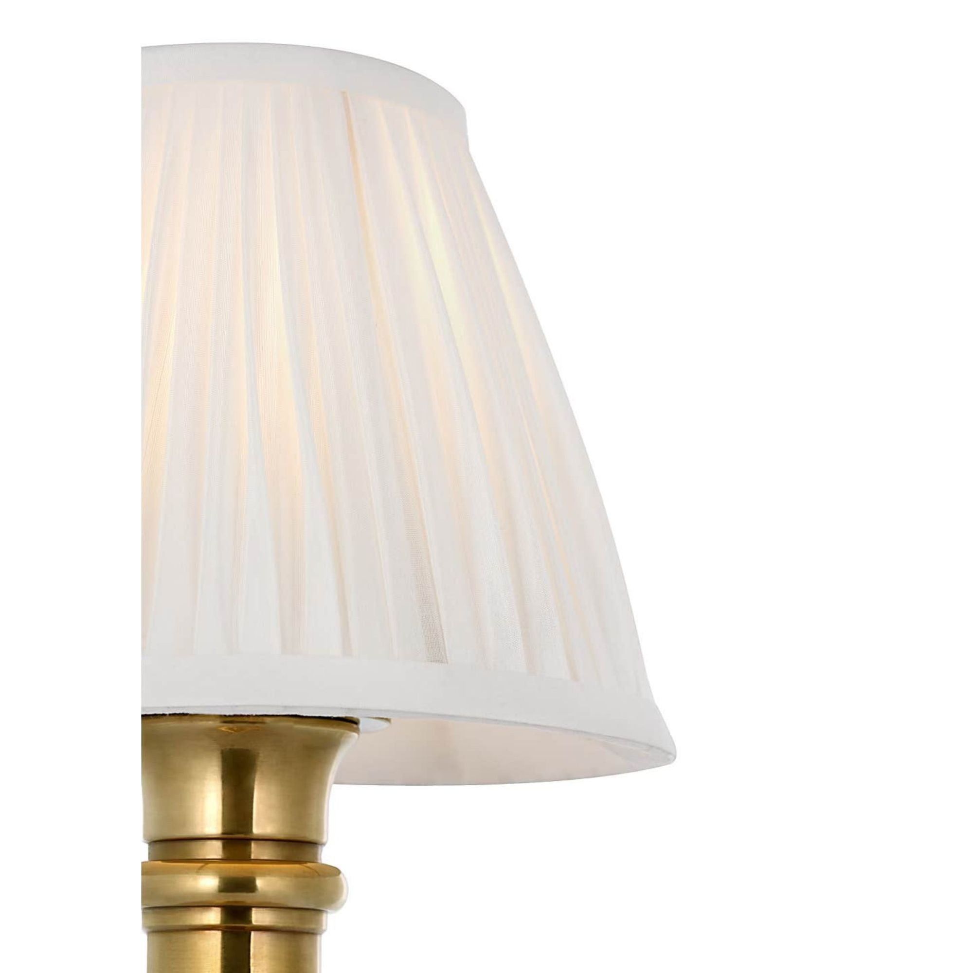 Ralph Lauren Thatcher 12" Cordless Accent Lamp in Natural Brass with Silk Pleated Shade W6.5" x H11.5"