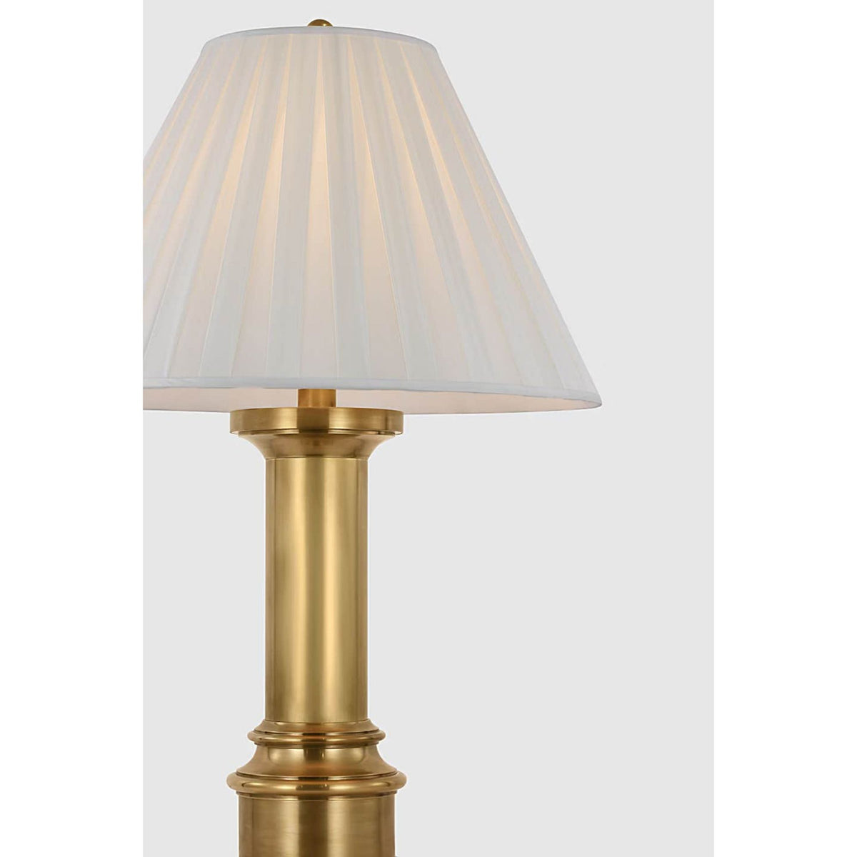 Ralph Lauren Hammett Large Table Lamp in Natural Brass with Silk Box Pleat Shade W22" x H33.75"
