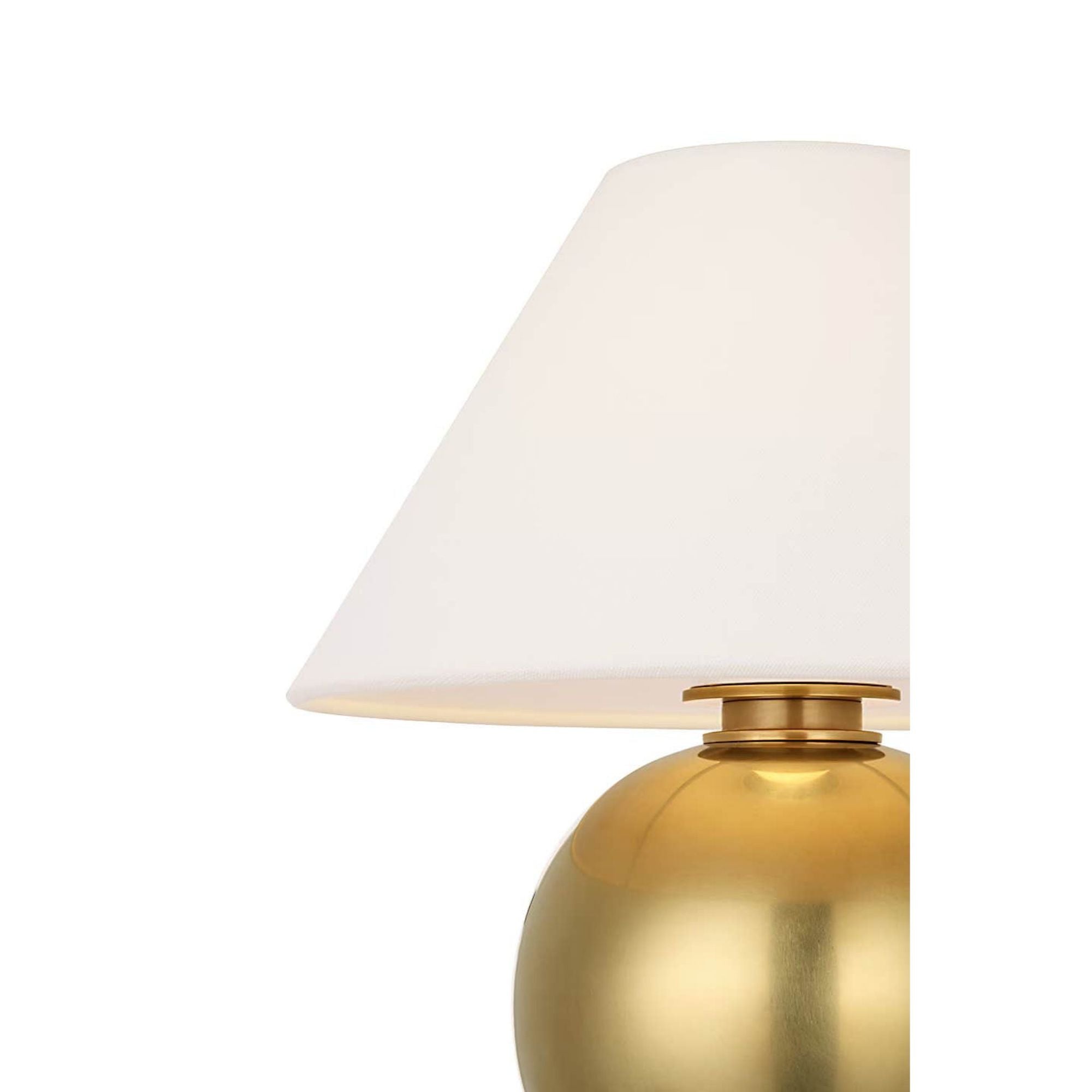 Ralph Lauren Hardwick 12" Cordless Accent Lamp in Natural Brass and Natural Rift Oak with Linen Shade W10.5" x H12.25"