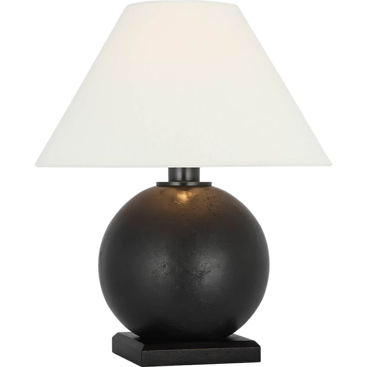 Ralph Lauren Hardwick 20" Table Lamp in Museum Bronze and Black Ebony with Linen Shade W16" x H19"