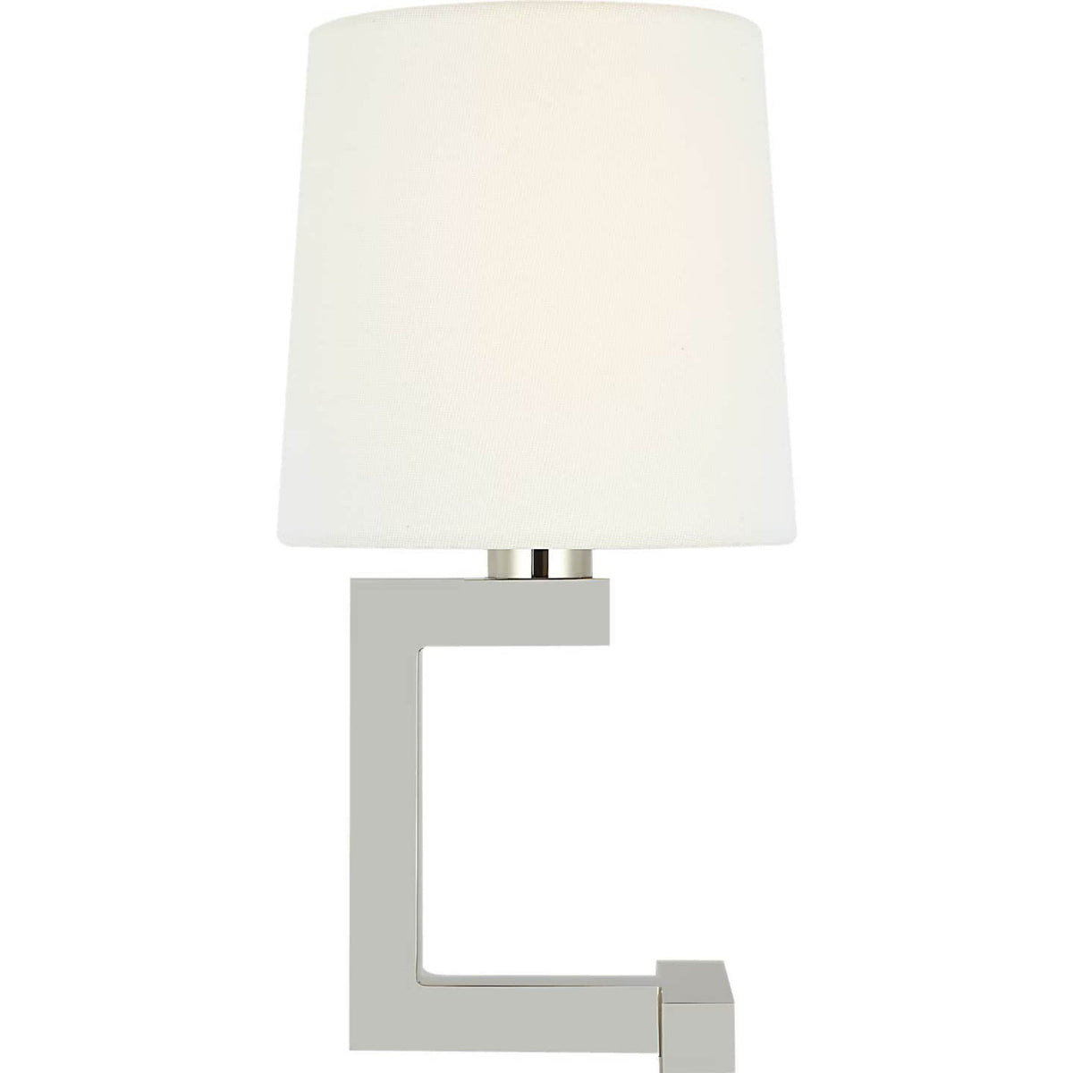 Ralph Lauren Hedger 12" Accent Lamp in Polished Nickel with Linen Shade W5.5" x H10.75"
