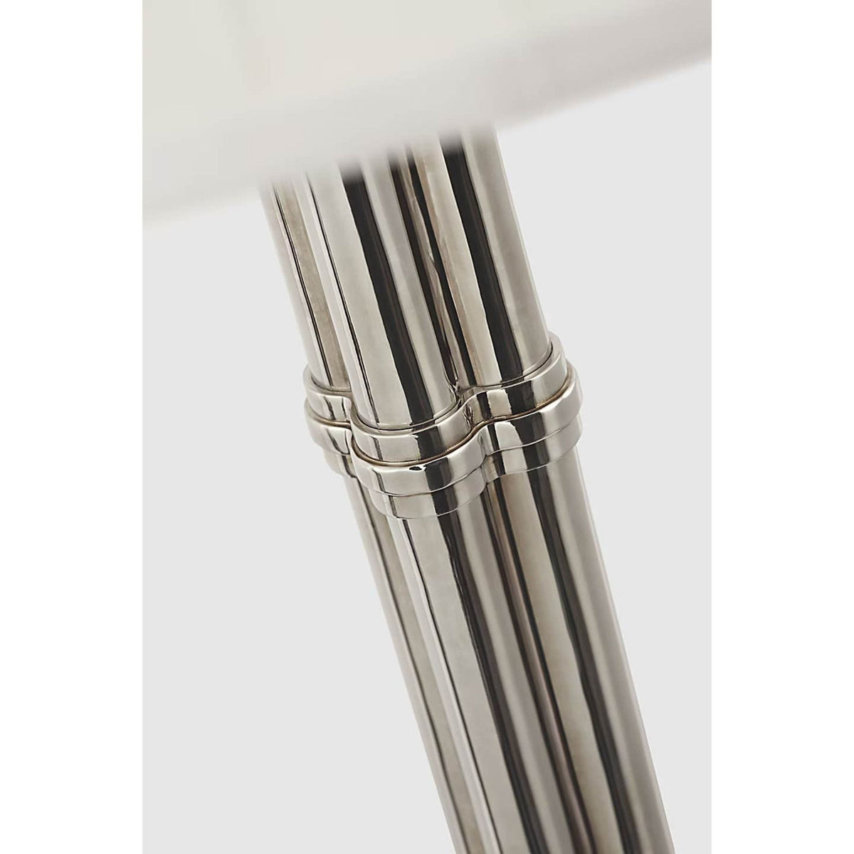 Ralph Lauren Downing Large Table Lamp in Butler's Silver with Silk Box Pleat Shade W17.5" x H31"