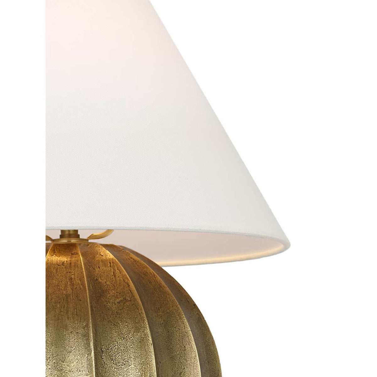 Ralph Lauren Barden 18" Table Lamp in Museum Brass with Linen Shade W14.5" x H18.5"