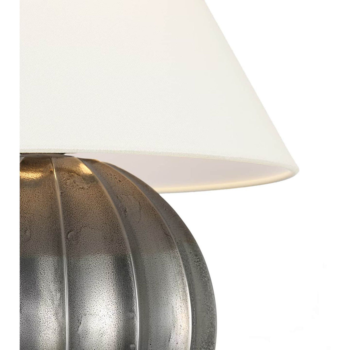 Ralph Lauren Barden 18" Table Lamp in Museum Pewter with Linen Shade W14.5" x H18.5"