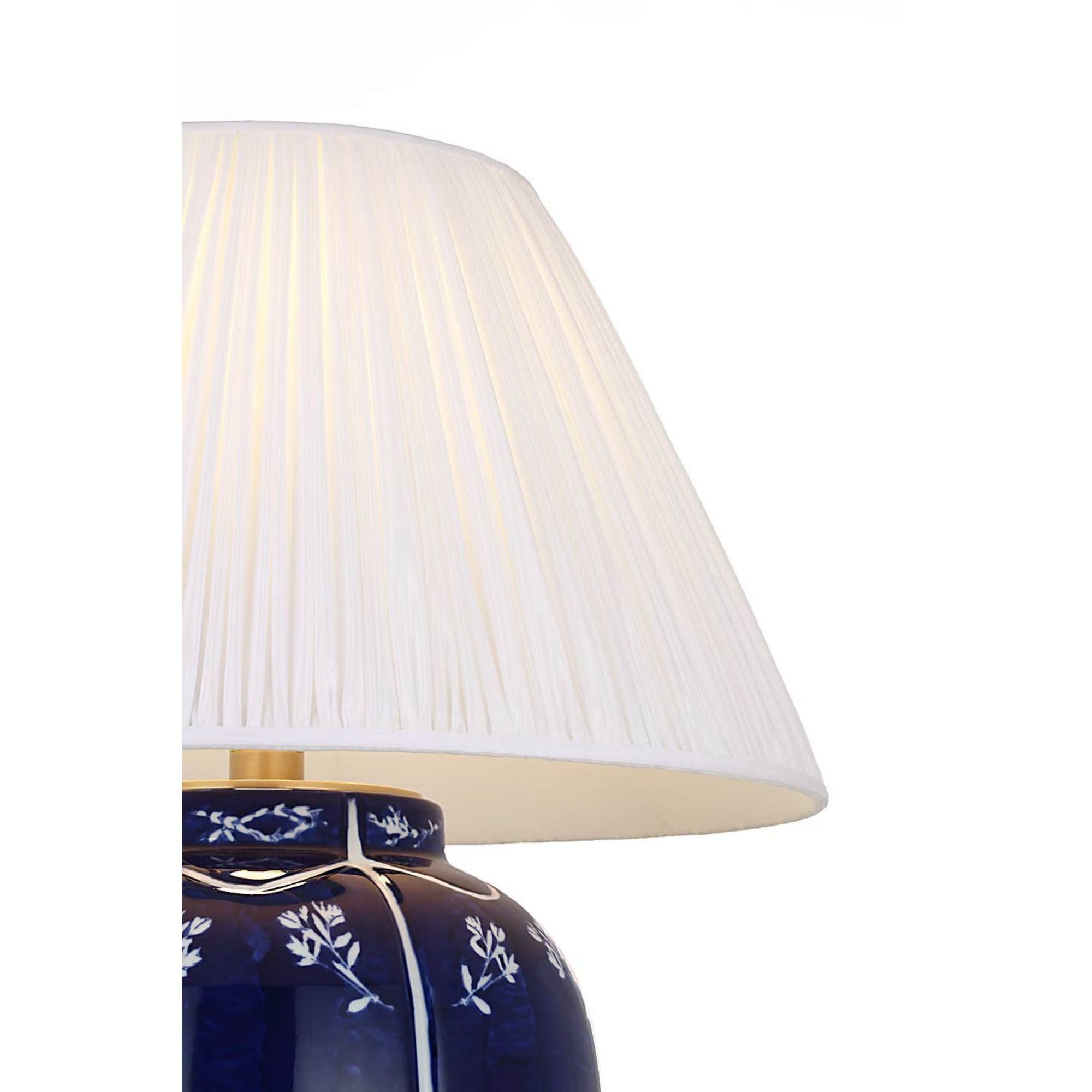 Ralph Lauren Halpern 25" Table Lamp in Cornflower Blue and White Porcelain with Silk Pleated Shade W19" x H24.5"