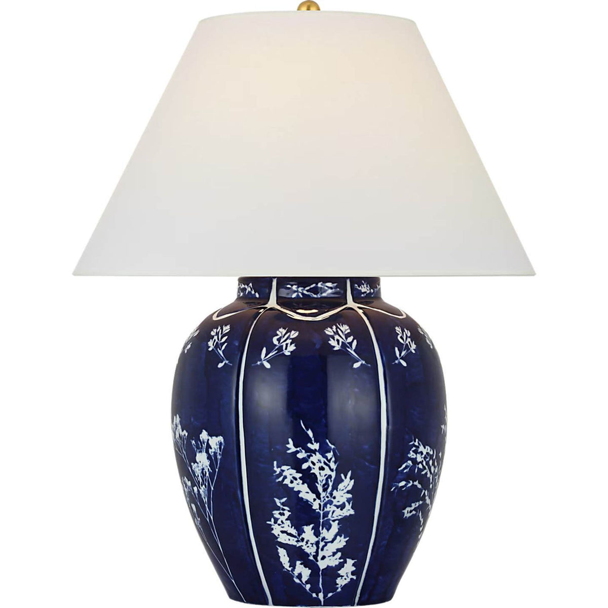 Ralph Lauren Halpern 25" Table Lamp in Cornflower Blue and White Porcelain with White Paper Shade W19" x H24.5"