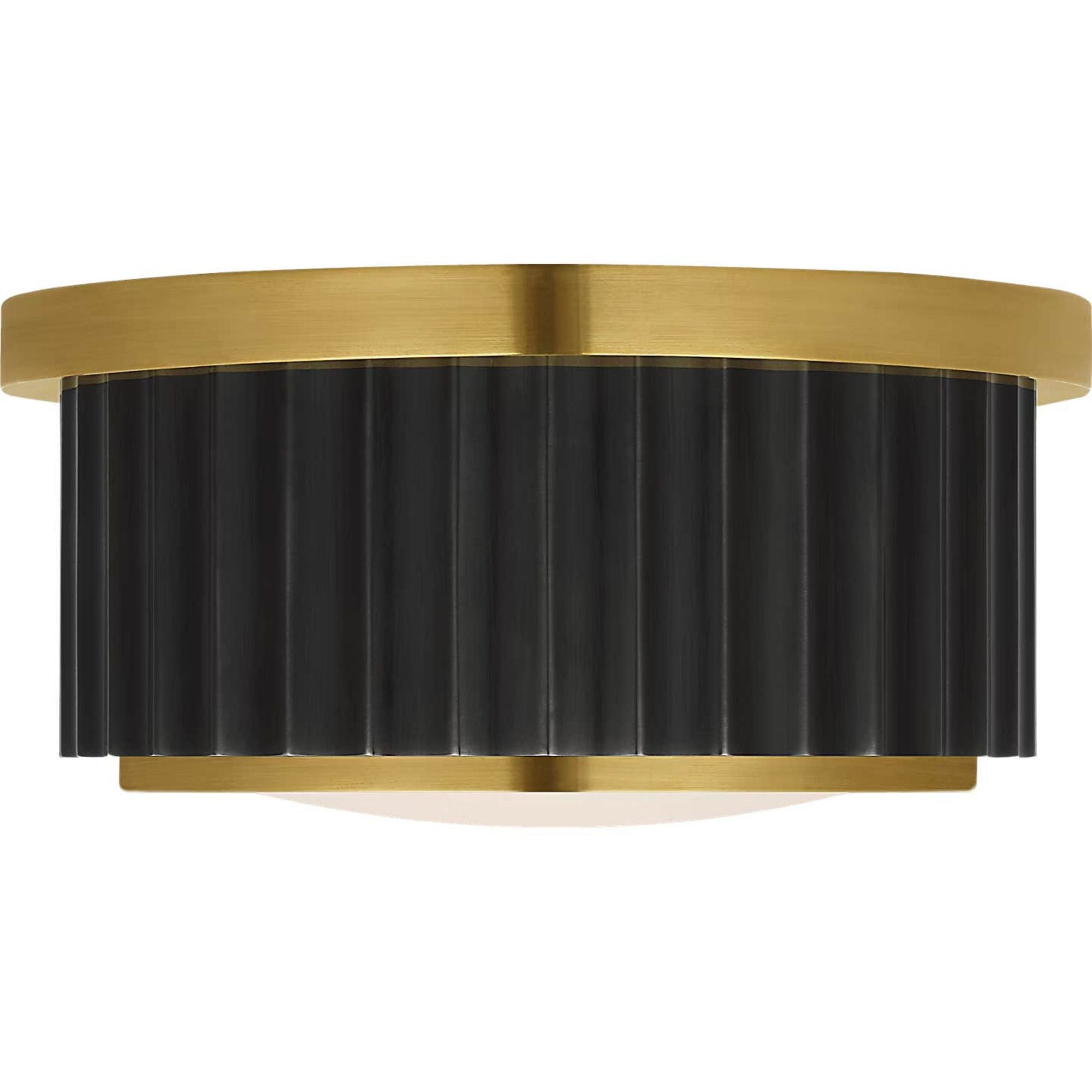 Ralph Lauren Cavill 5" Solitaire Flush Mount in Bronze and Natural Brass with Frosted Glass W5" x H2.5"