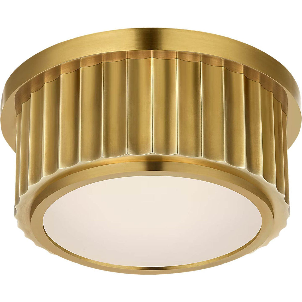 Ralph Lauren Cavill 5" Solitaire Flush Mount in Natural Brass with Frosted Glass W5" x H2.5"