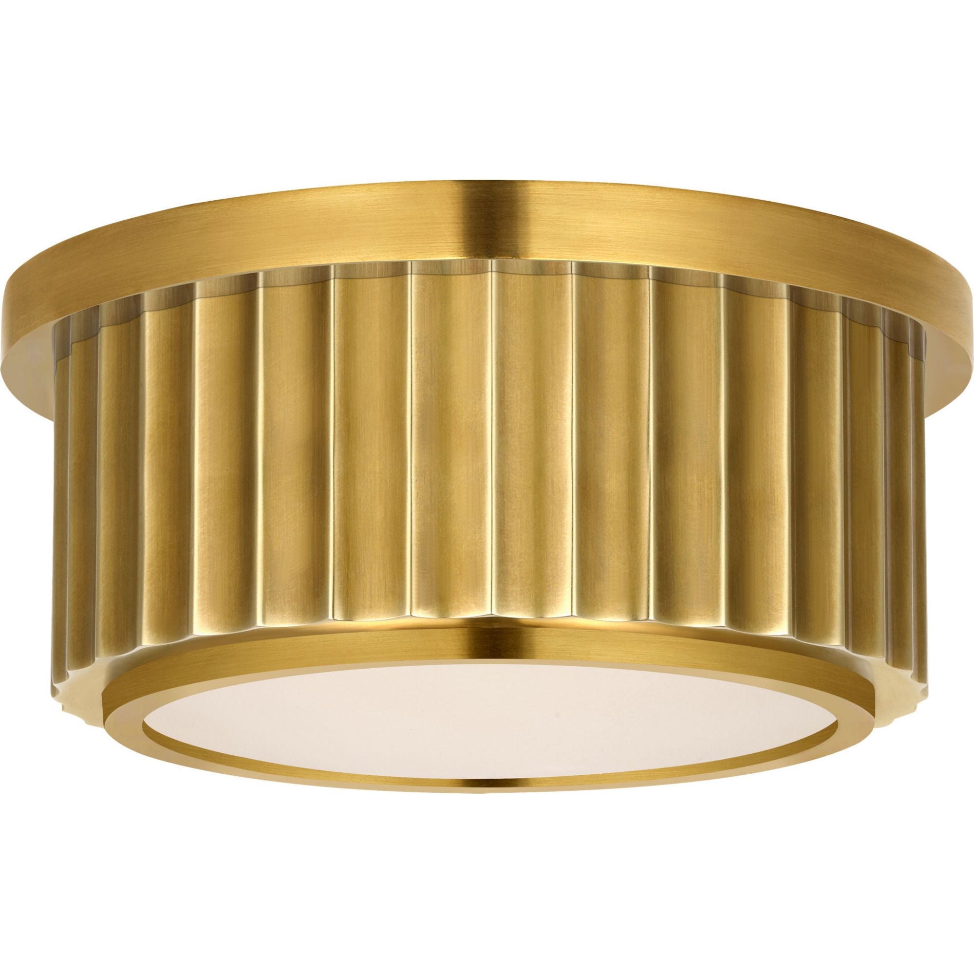 Ralph Lauren Cavill 5" Solitaire Flush Mount in Natural Brass with Frosted Glass W5" x H2.5"