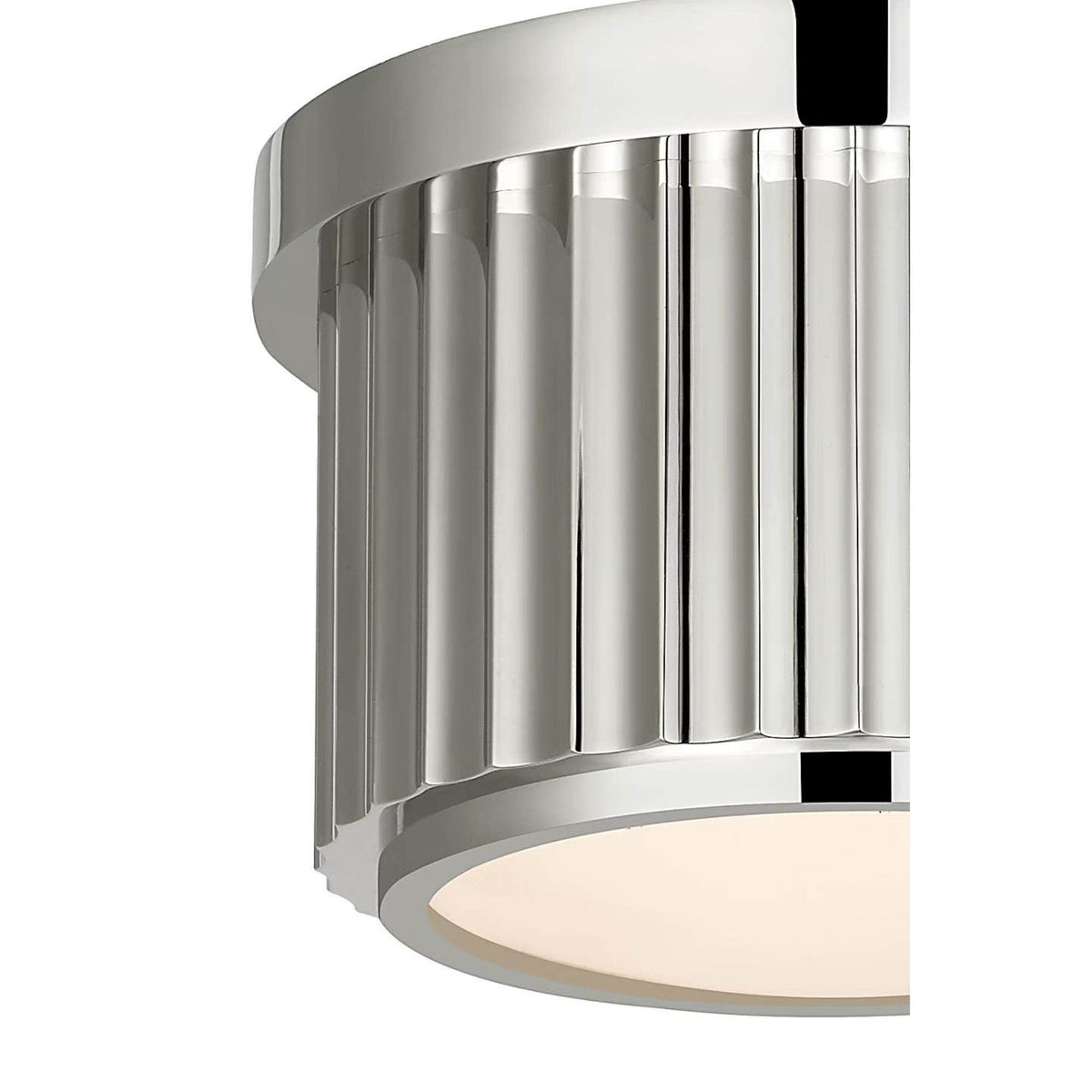 Ralph Lauren Cavill 5" Solitaire Flush Mount in Polished Nickel with Frosted Glass W5" x H2.5"