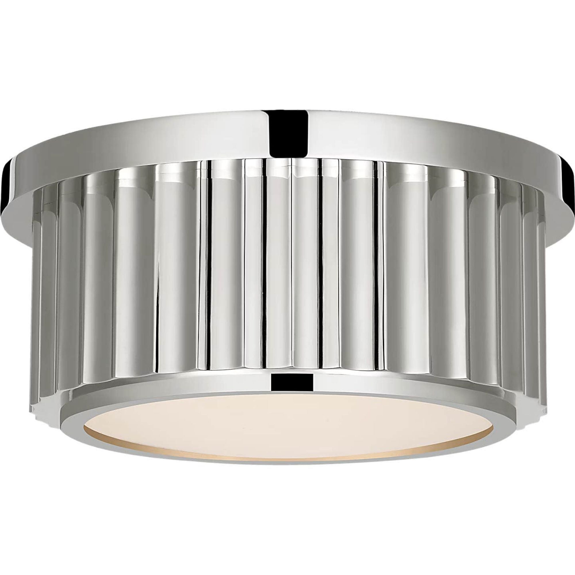 Ralph Lauren Cavill 5" Solitaire Flush Mount in Polished Nickel with Frosted Glass W5" x H2.5"