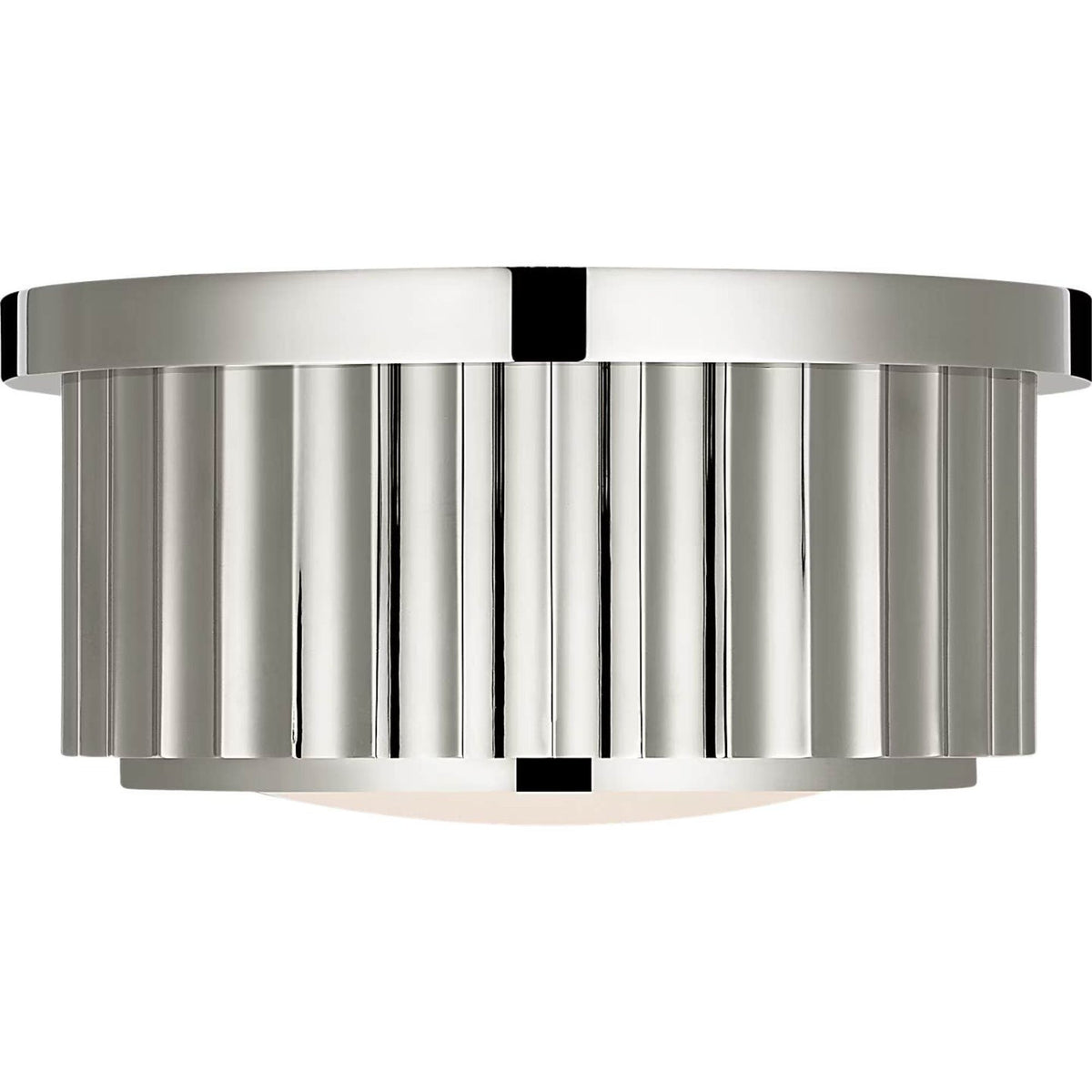 Ralph Lauren Cavill 5" Solitaire Flush Mount in Polished Nickel with Frosted Glass W5" x H2.5"