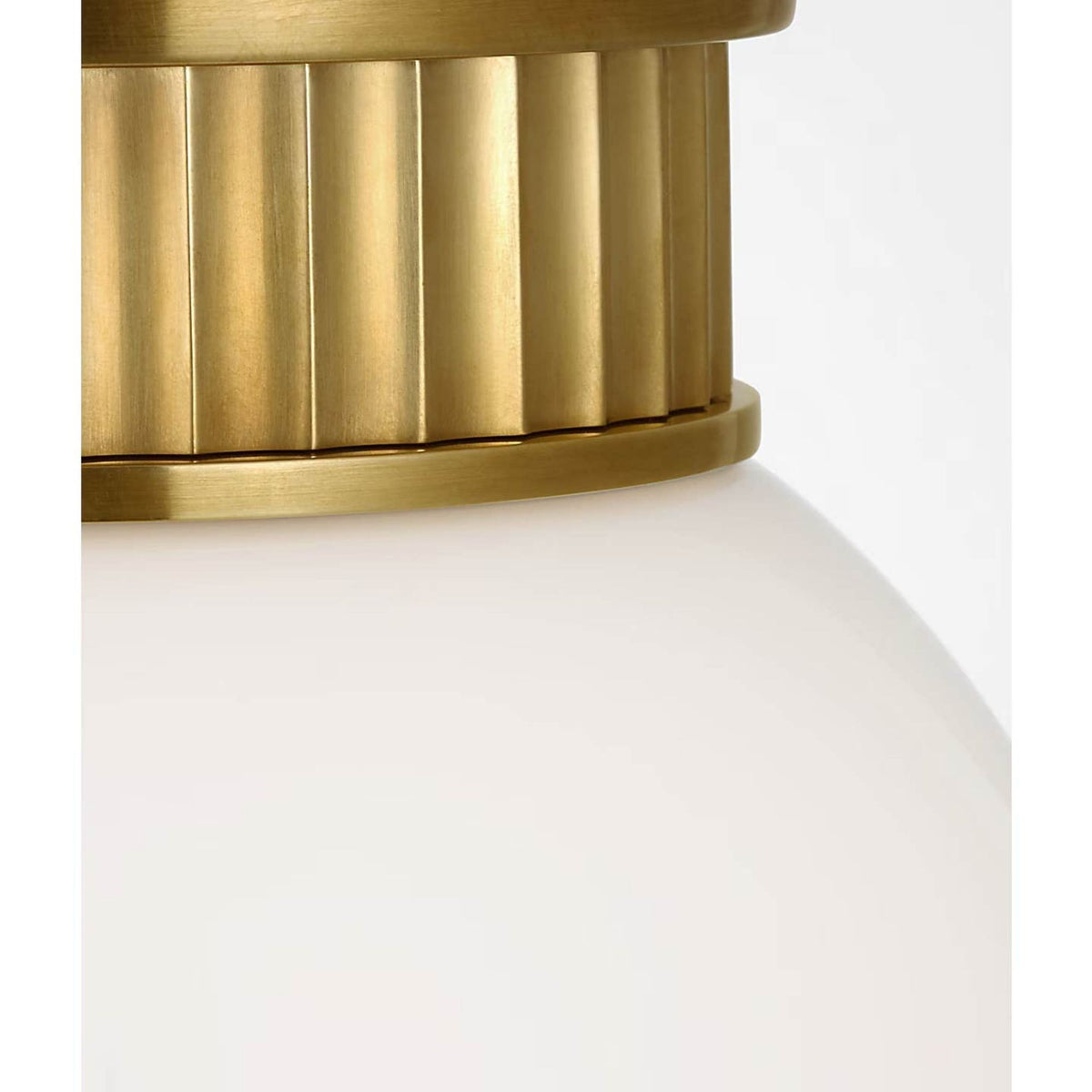 Ralph Lauren Cavill 8" Flush Mount in Natural Brass with White Glass W7.5" x H8.5"