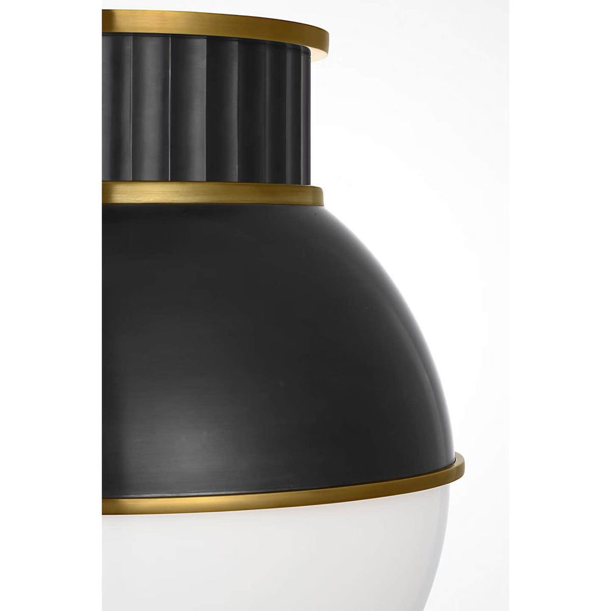Ralph Lauren Cavill 12" Flush Mount in Bronze and Natural Brass with Bronze Hood and White Glass W12" x H13.25"