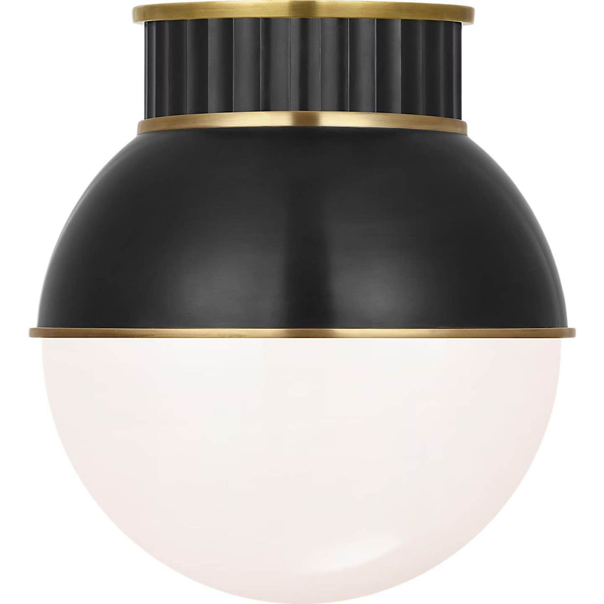 Ralph Lauren Cavill 12" Flush Mount in Bronze and Natural Brass with Bronze Hood and White Glass W12" x H13.25"