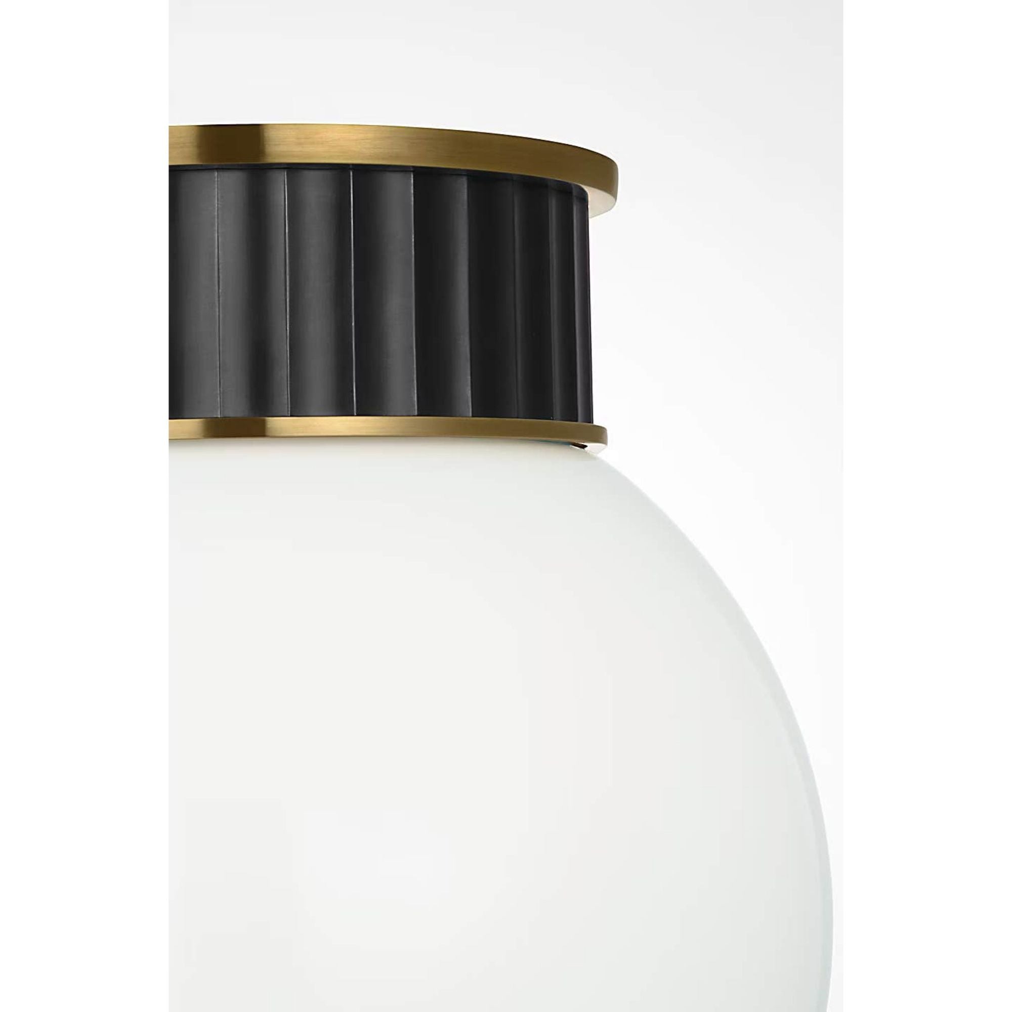 Ralph Lauren Cavill 12" Flush Mount in Bronze and Natural Brass with White Glass W11.5" x H13.25"