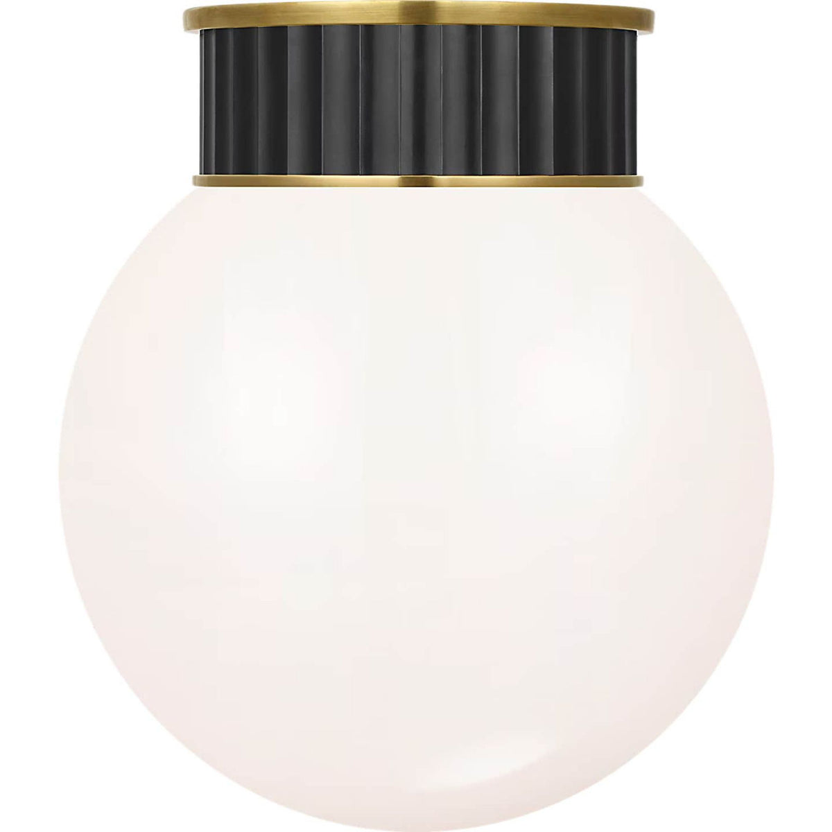 Ralph Lauren Cavill 12" Flush Mount in Bronze and Natural Brass with White Glass W11.5" x H13.25"