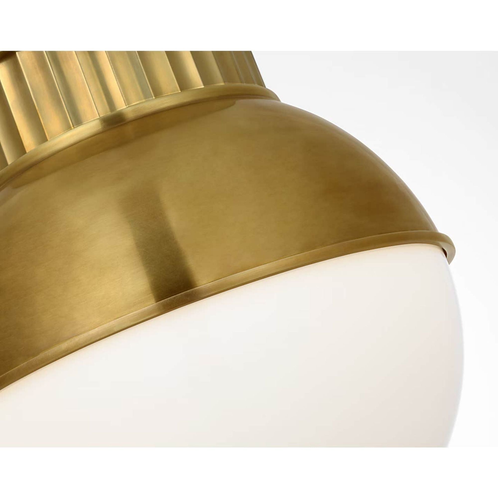 Ralph Lauren Cavill 12" Flush Mount in Natural Brass with Natural Brass Hood and White Glass W12" x H13.25"