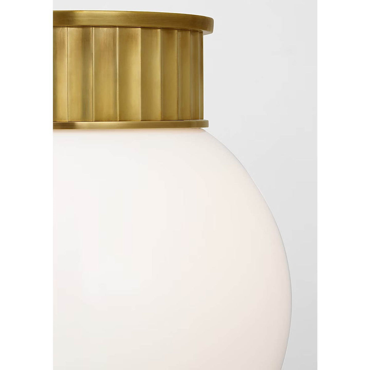 Ralph Lauren Cavill 12" Flush Mount in Natural Brass with White Glass W11.5" x H13.25"