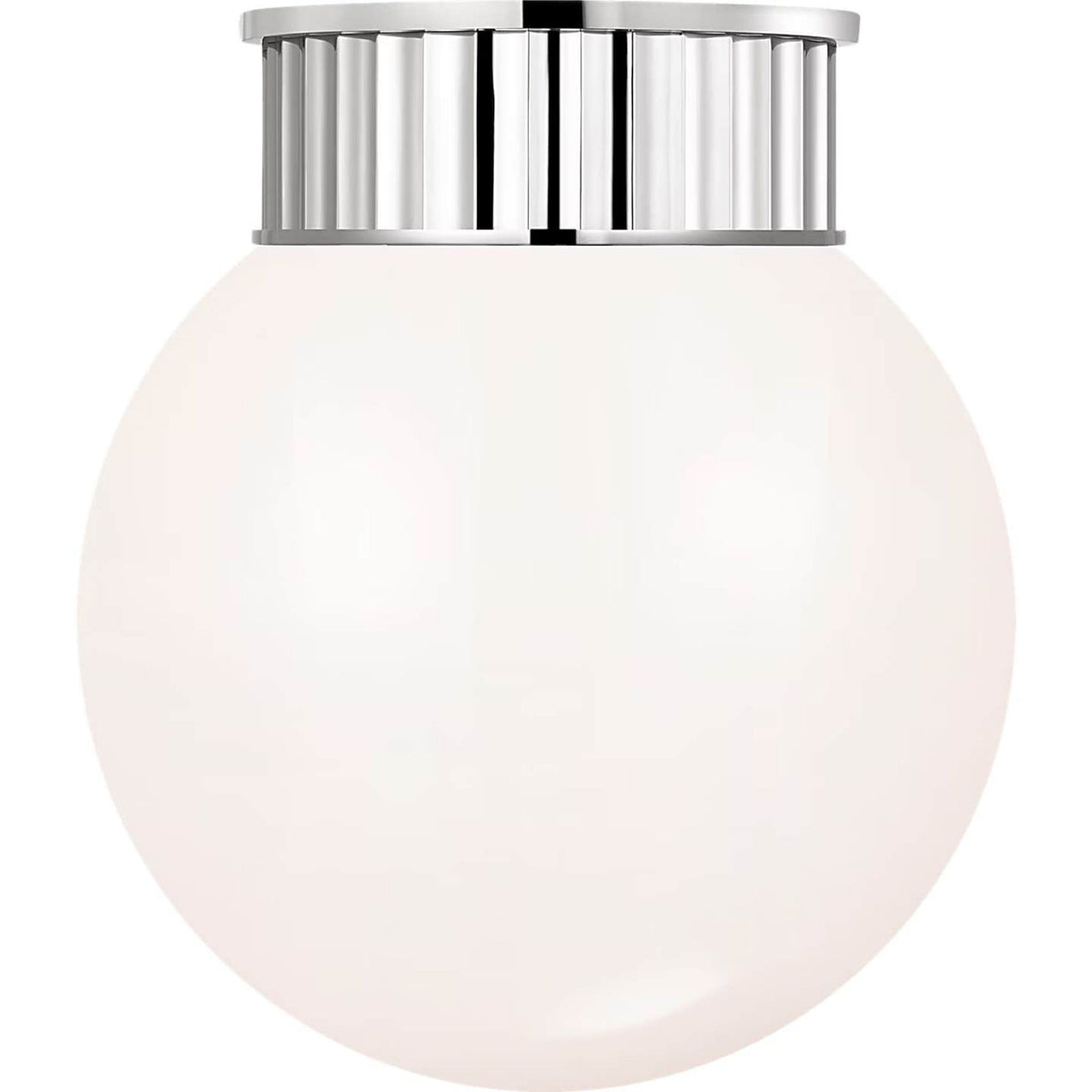 Ralph Lauren Cavill 12" Flush Mount in Polished Nickel with White Glass W11.5" x H13.25"