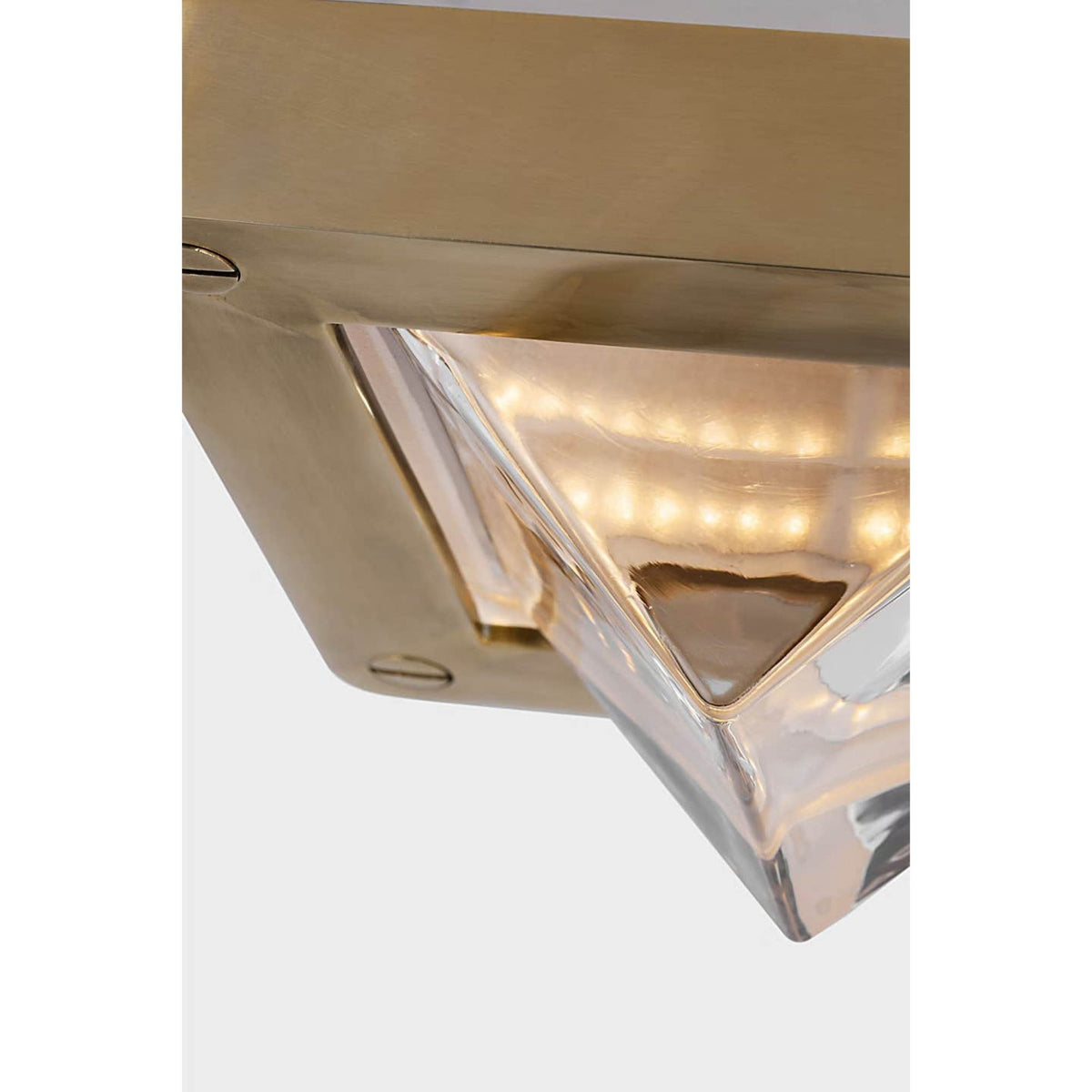 Ralph Lauren Rolland 5" Solitaire Flush Mount in Natural Brass and Clear Glass W5" x H2.5"
