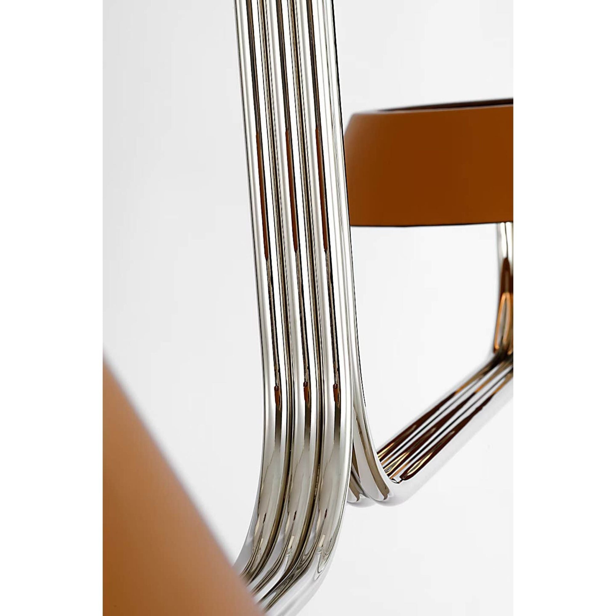 Ralph Lauren Hudson St. 64" Linear Chandelier in Polished Nickel and Nutmeg Leather W14" x 64"