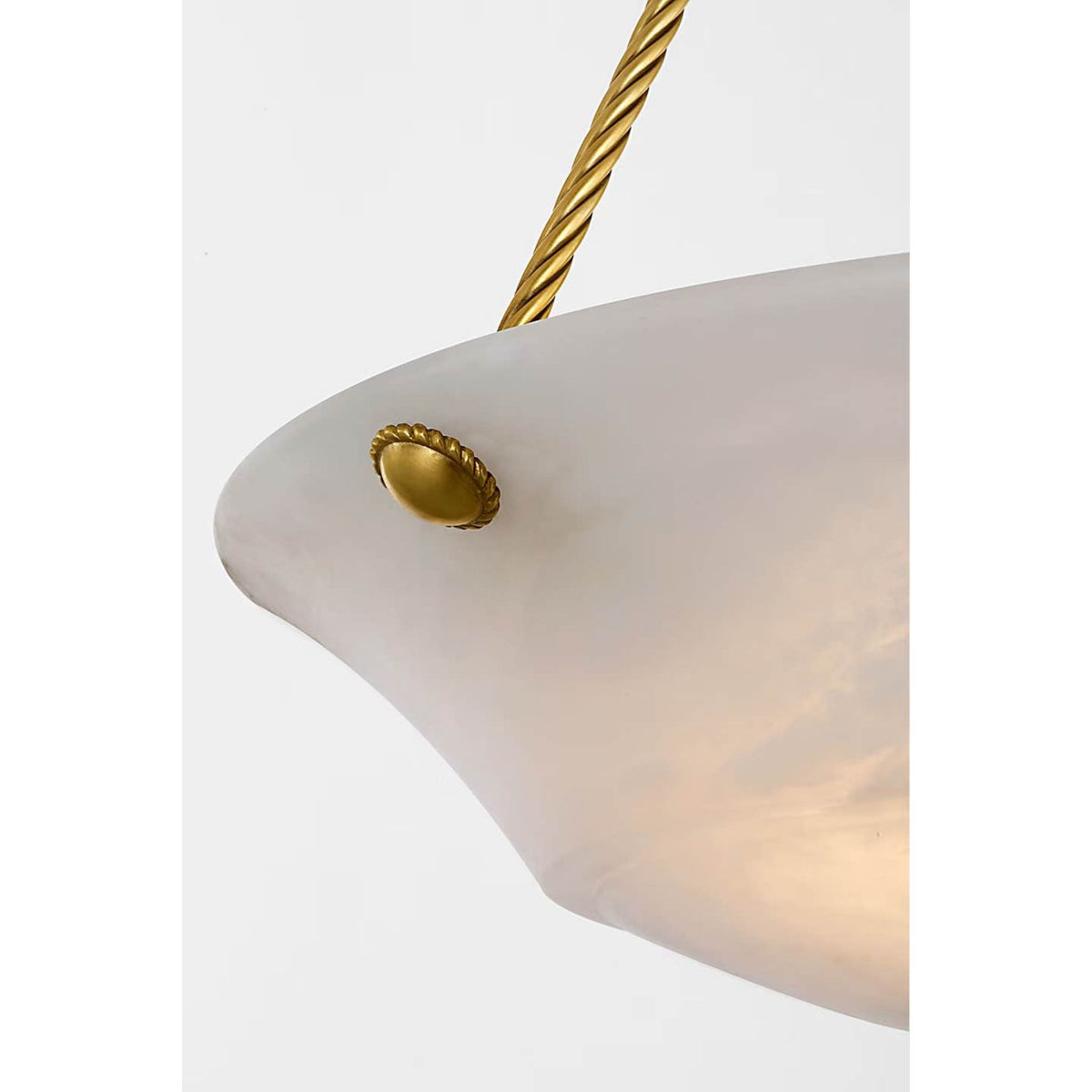 Ralph Lauren Claremont 21" Bowl Chandelier in Natural Brass with Alabaster W20.5" x H27.25"