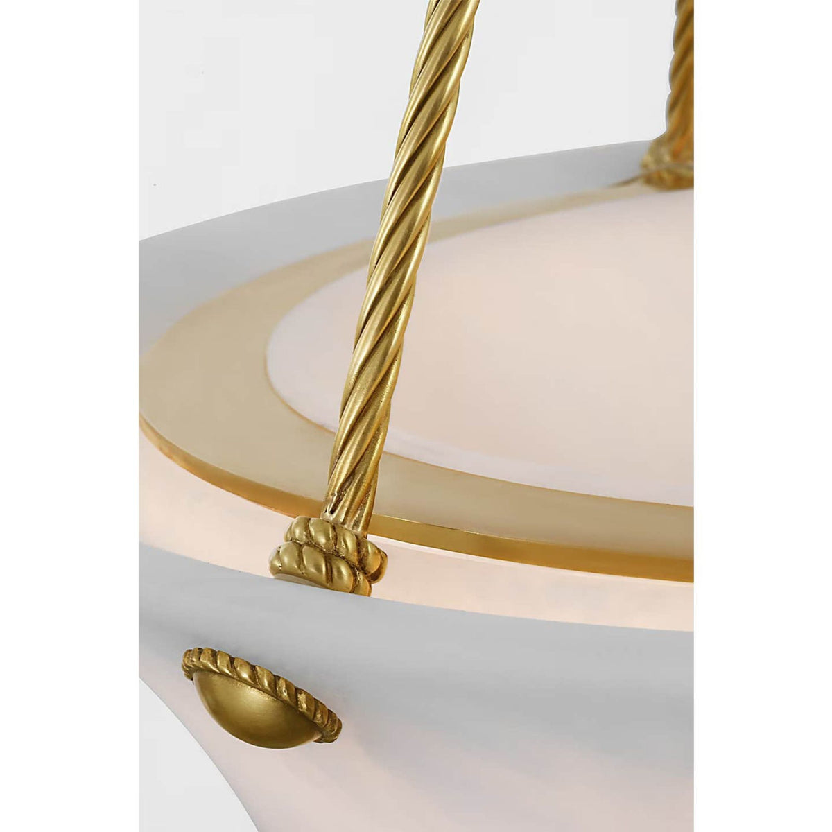 Ralph Lauren Claremont 21" Open Ring Chandelier in Natural Brass with Alabaster W20.5" x H27"