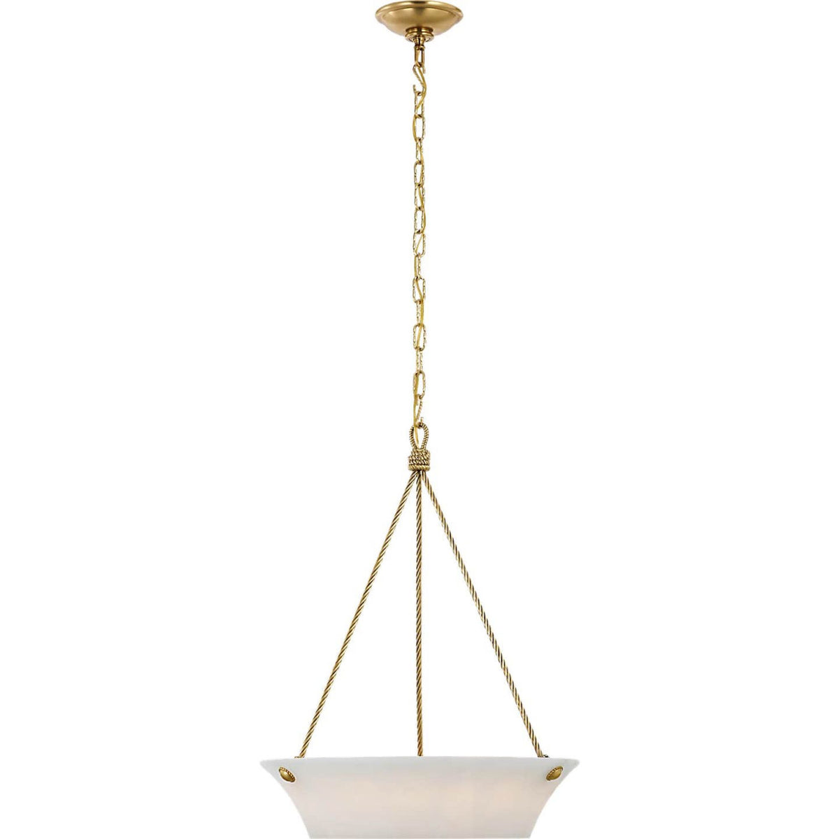 Ralph Lauren Claremont 21" Open Ring Chandelier in Natural Brass with Alabaster W20.5" x H27"