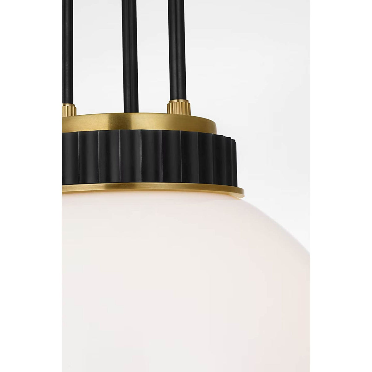 Ralph Lauren Cavill 12" Pendant in Bronze and Natural Brass with White Glass W11.5"