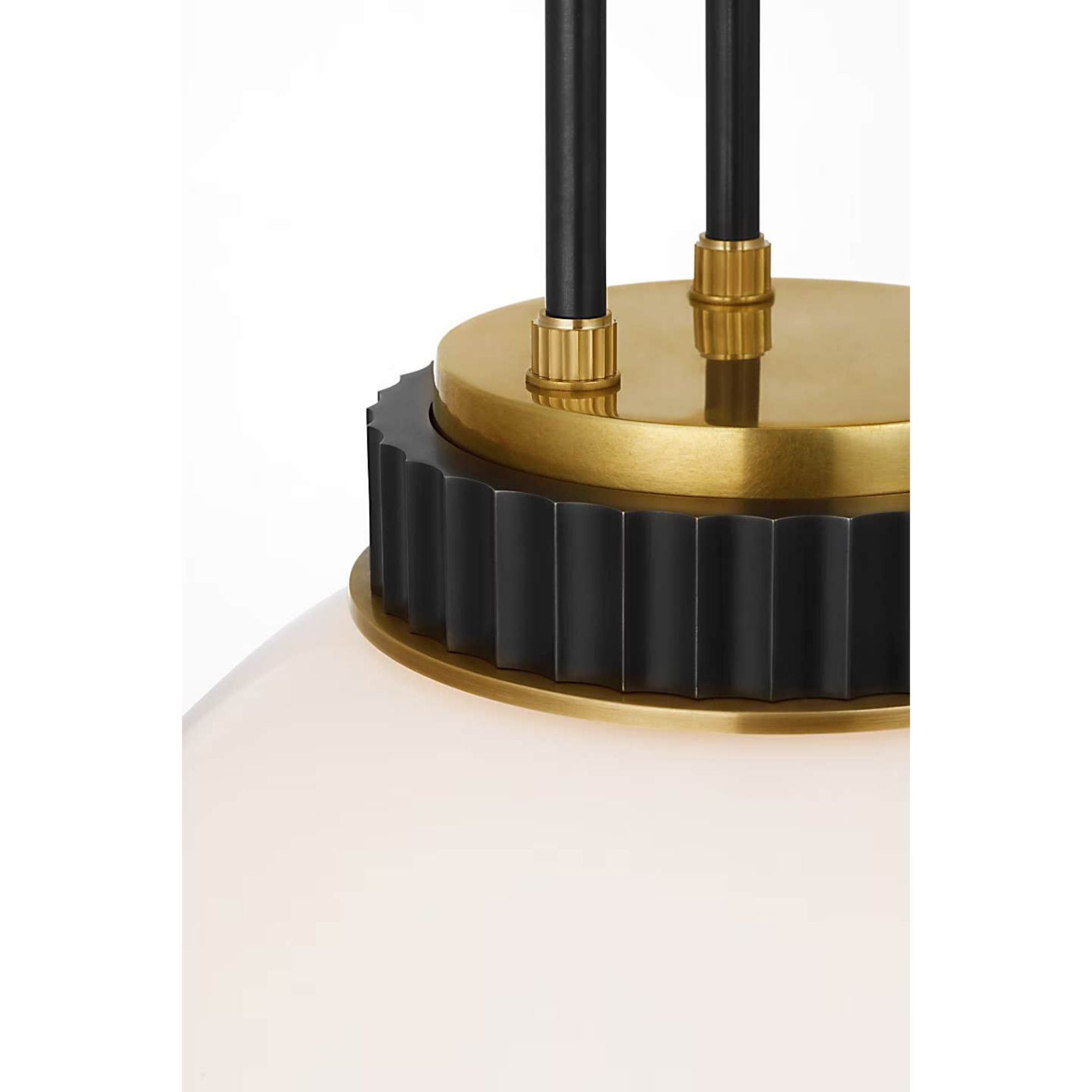 Ralph Lauren Cavill 12" Pendant in Bronze and Natural Brass with White Glass W11.5"