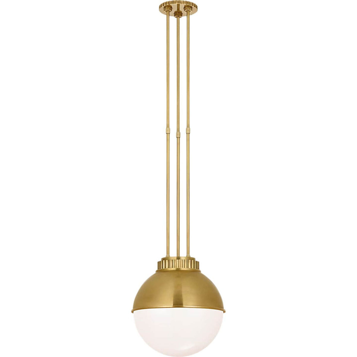 Ralph Lauren Cavill 12" Pendant in Natural Brass with Natural Brass Hood and White Glass W12"