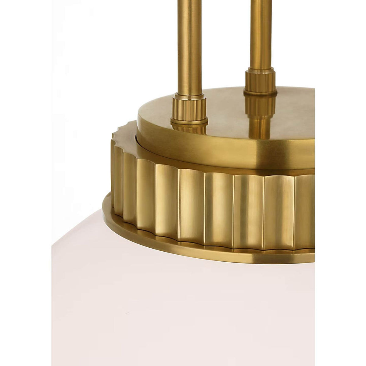 Ralph Lauren Cavill 12" Pendant in Natural Brass with White Glass W11.5"