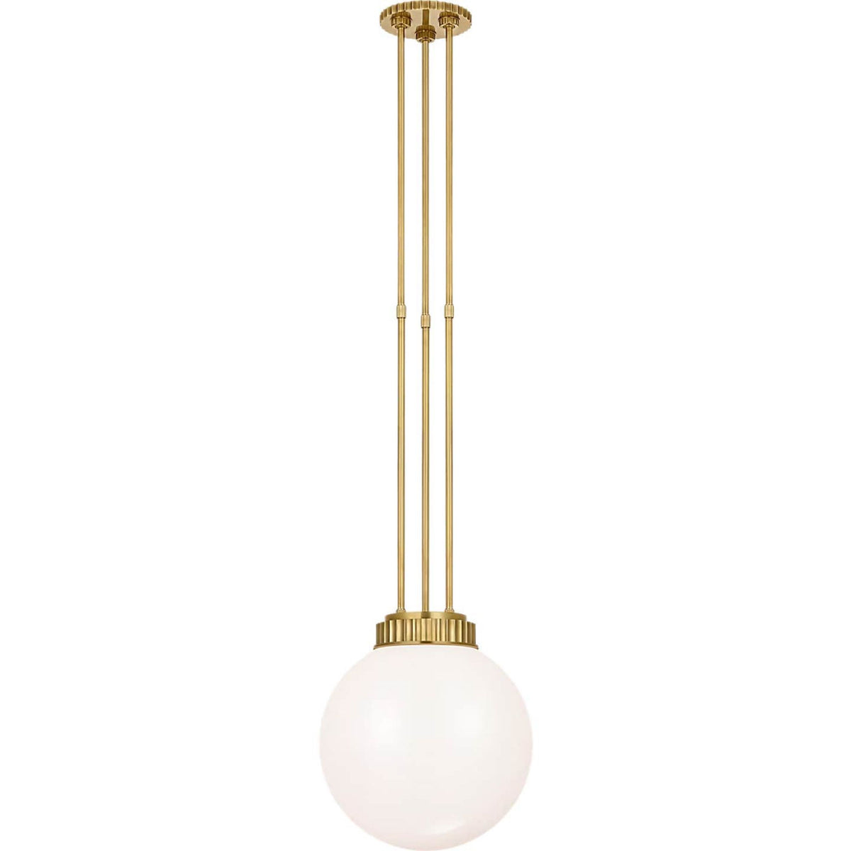 Ralph Lauren Cavill 12" Pendant in Natural Brass with White Glass W11.5"